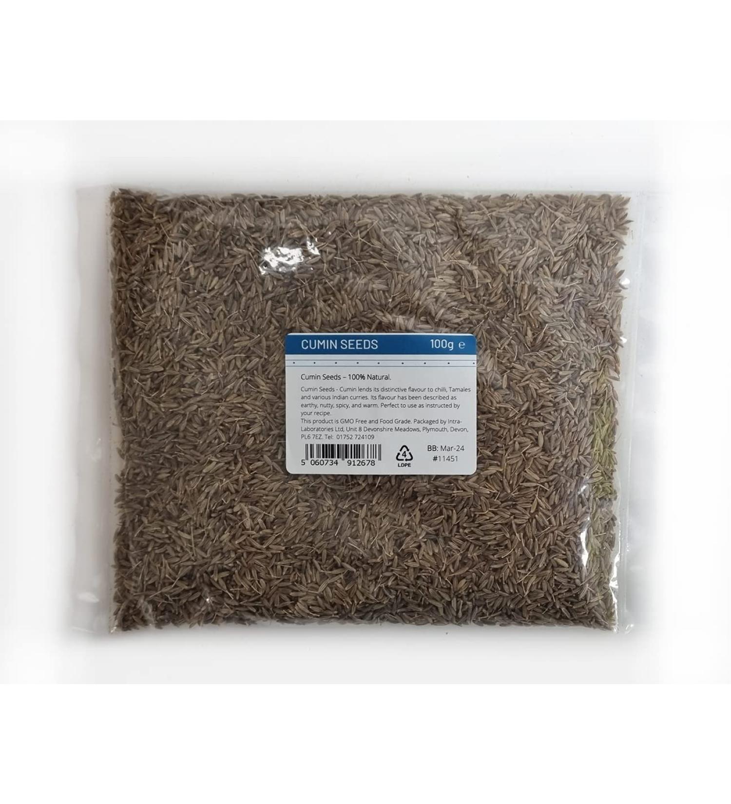 Entirely Ingredients Cumin Seeds 100g - Selected for Premium Quality - Premium Food Grade - Buy Online on GoSupps.com