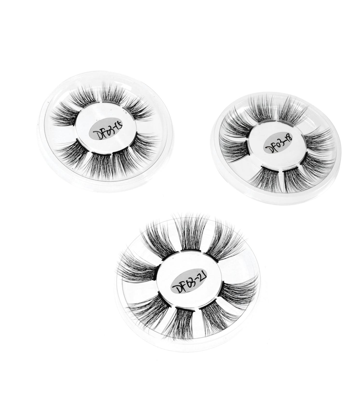 minkissy 3boxes Fake Eyelashes Costume Eye Lashes Eyelashes Extension Practice Fiber Eyelashes Makeup Accessories Natural Dense Eyelashes Chic Eyelashes Ladies Curly Decorate Chemical Fiber - Buy Online on GoSupps.com