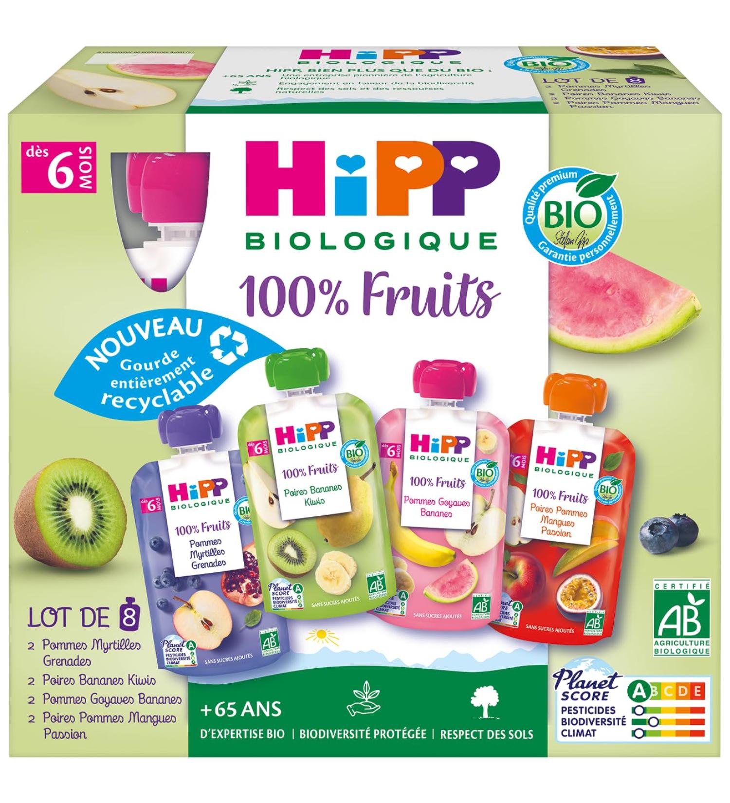 HiPP Organic Multipack Pouches 4 Varieties From 6 Months - 8 x 90g - Buy Online on GoSupps.com