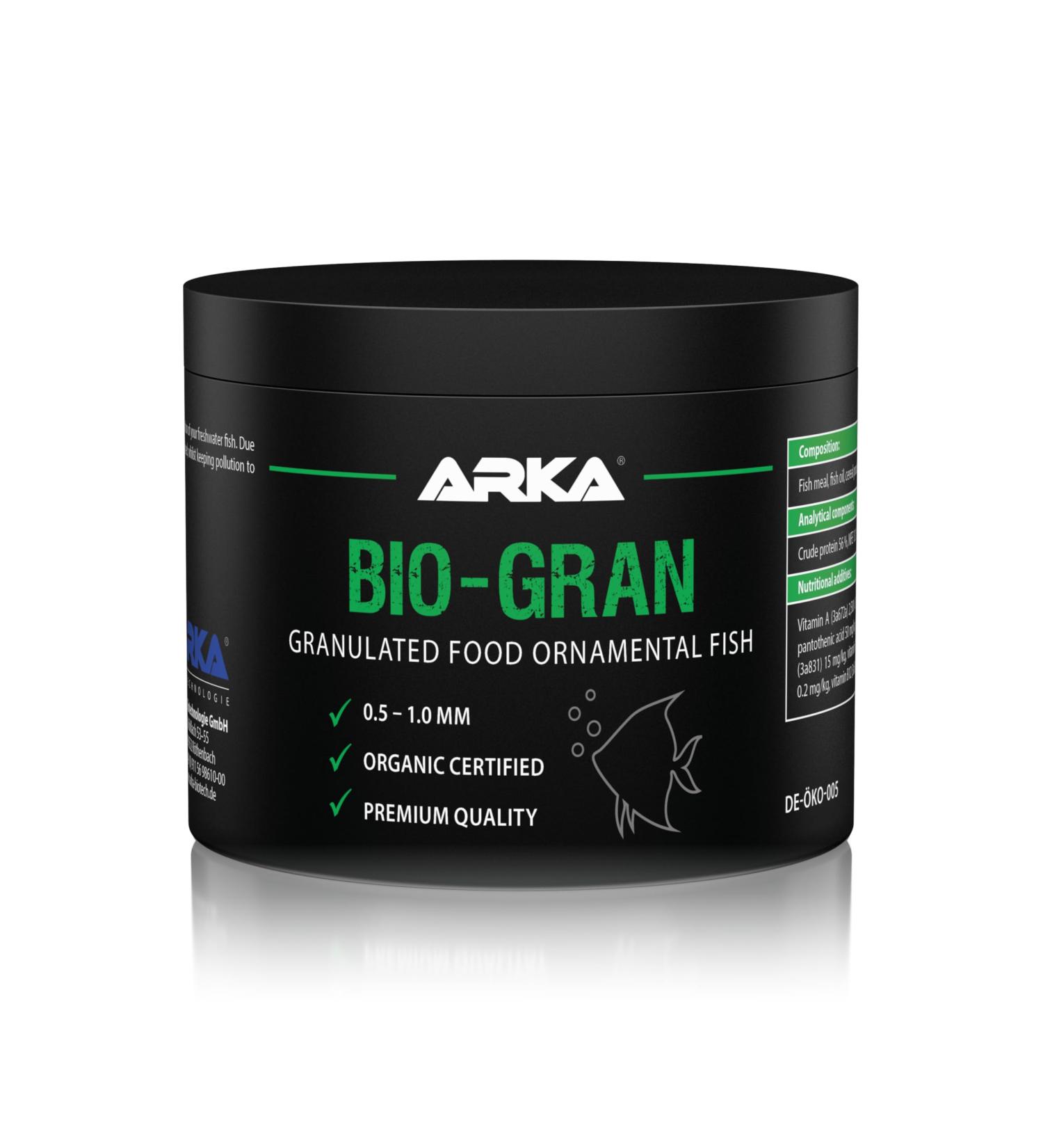 ARKA Bio-Gran - 500 ML - High quality fish food based on certified organic raw materials promotes the growth and colors of fish in any freshwater aquarium. - Buy Online on GoSupps.com
