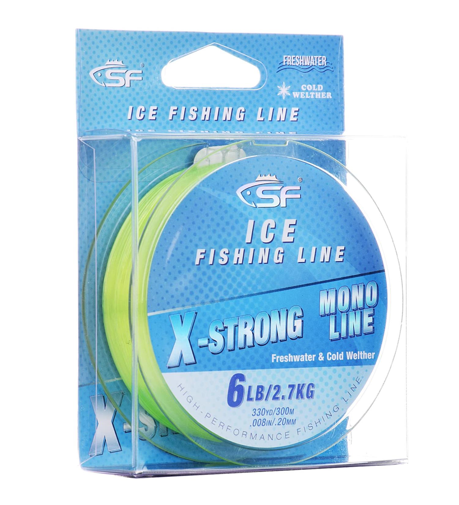 SF X-Strong Ice Fishing Line 3LB 330YD Clear Fluor Green Mono Line - Freshwater Fishing Wire - Buy Online on GoSupps.com