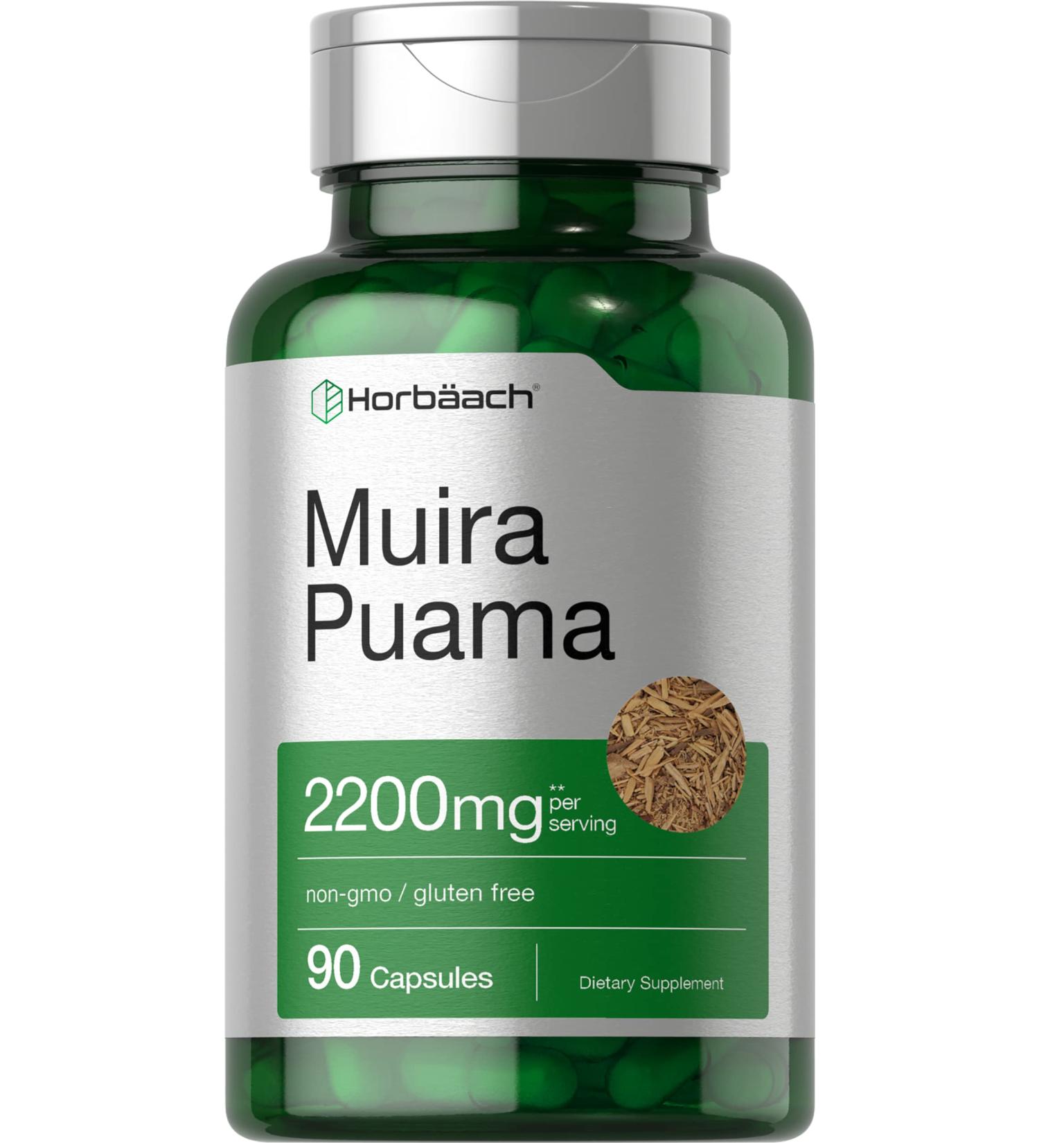 Muira Puama Extract 2200mg | 90 Capsules | Non-GMO & Gluten-Free Supplement - Buy Online on GoSupps.com