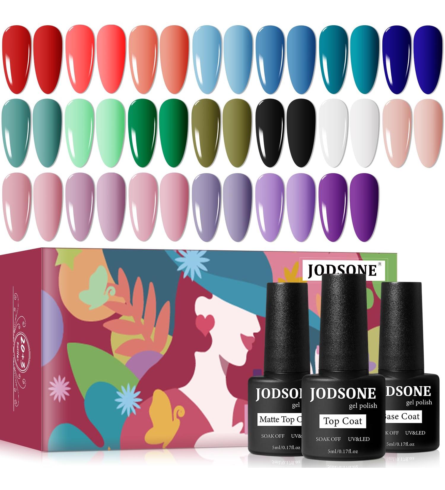 JODSONE 23 PCS Gel Nail Polish Set - Long Lasting Multicolored with Base & Top Coat | Perfect for All Seasons - Buy Online on GoSupps.com