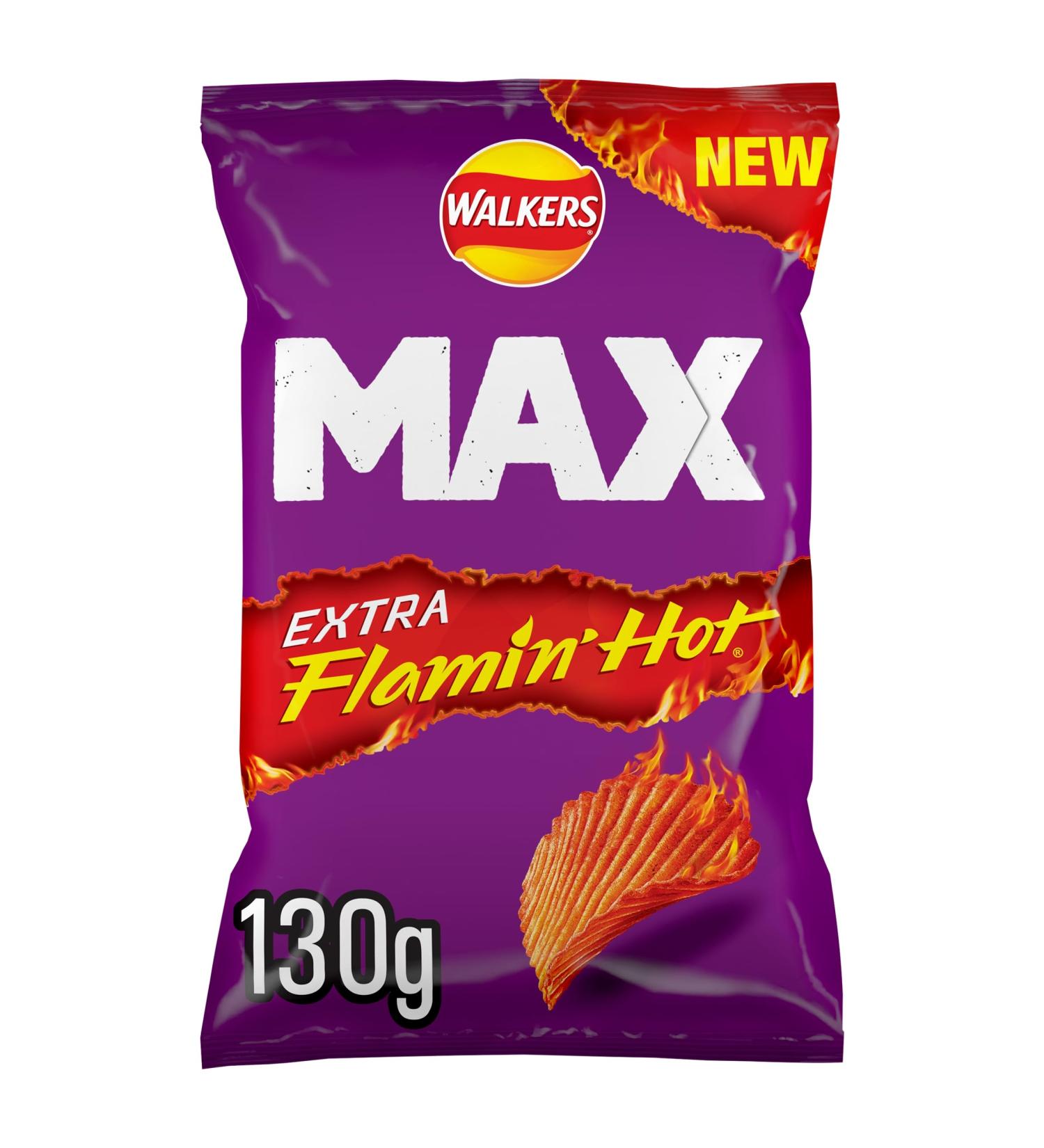 Walkers Max Extra Flamin' Hot Crisps 130g 130 g (Pack of 1) - Buy Online on GoSupps.com