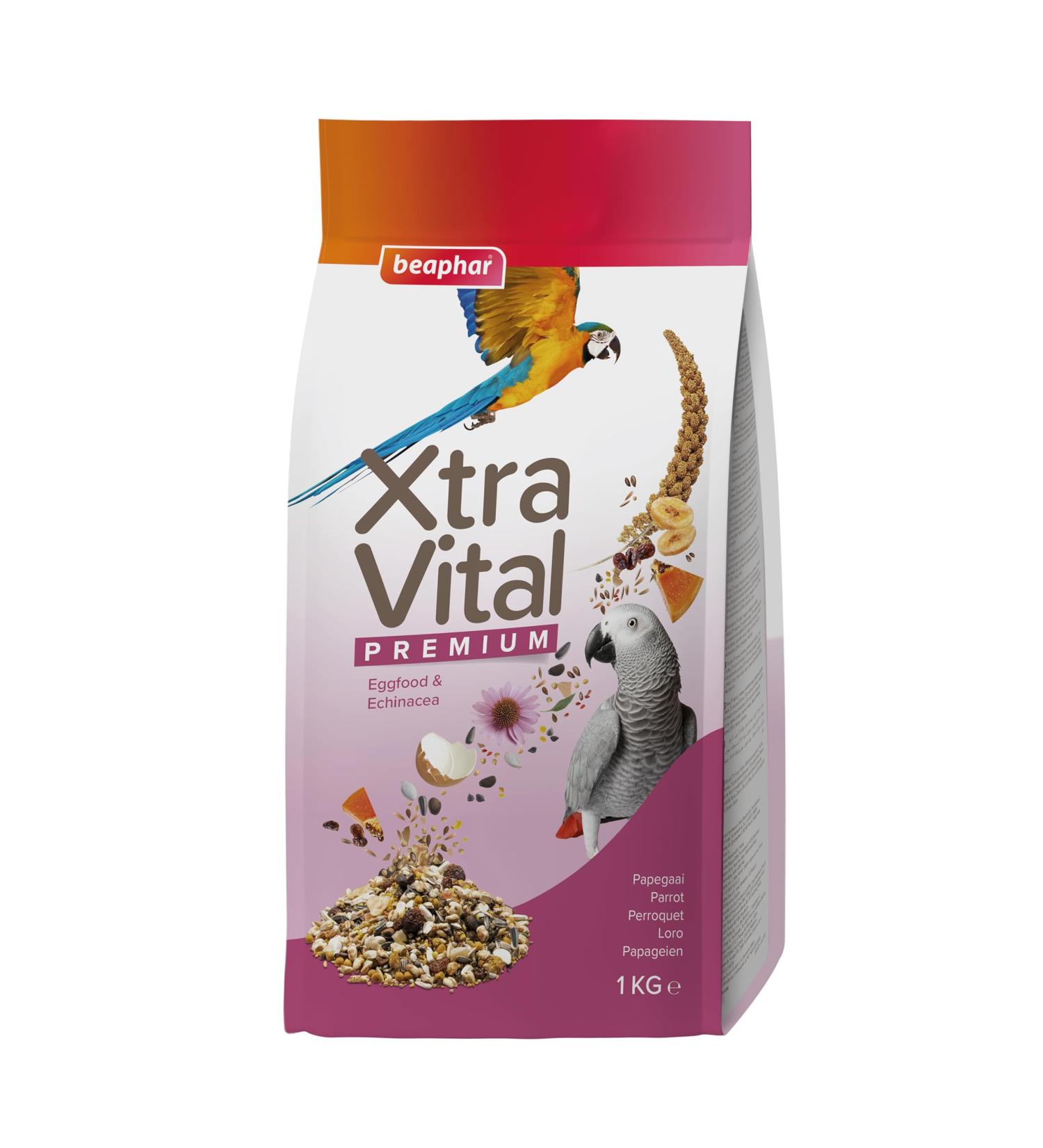 BEAPHAR XTRAVITAL Premium Food for Parrot Contains Fruits Seeds and Egg Pate Strengthens the Immune System Provide - Buy Online on GoSupps.com