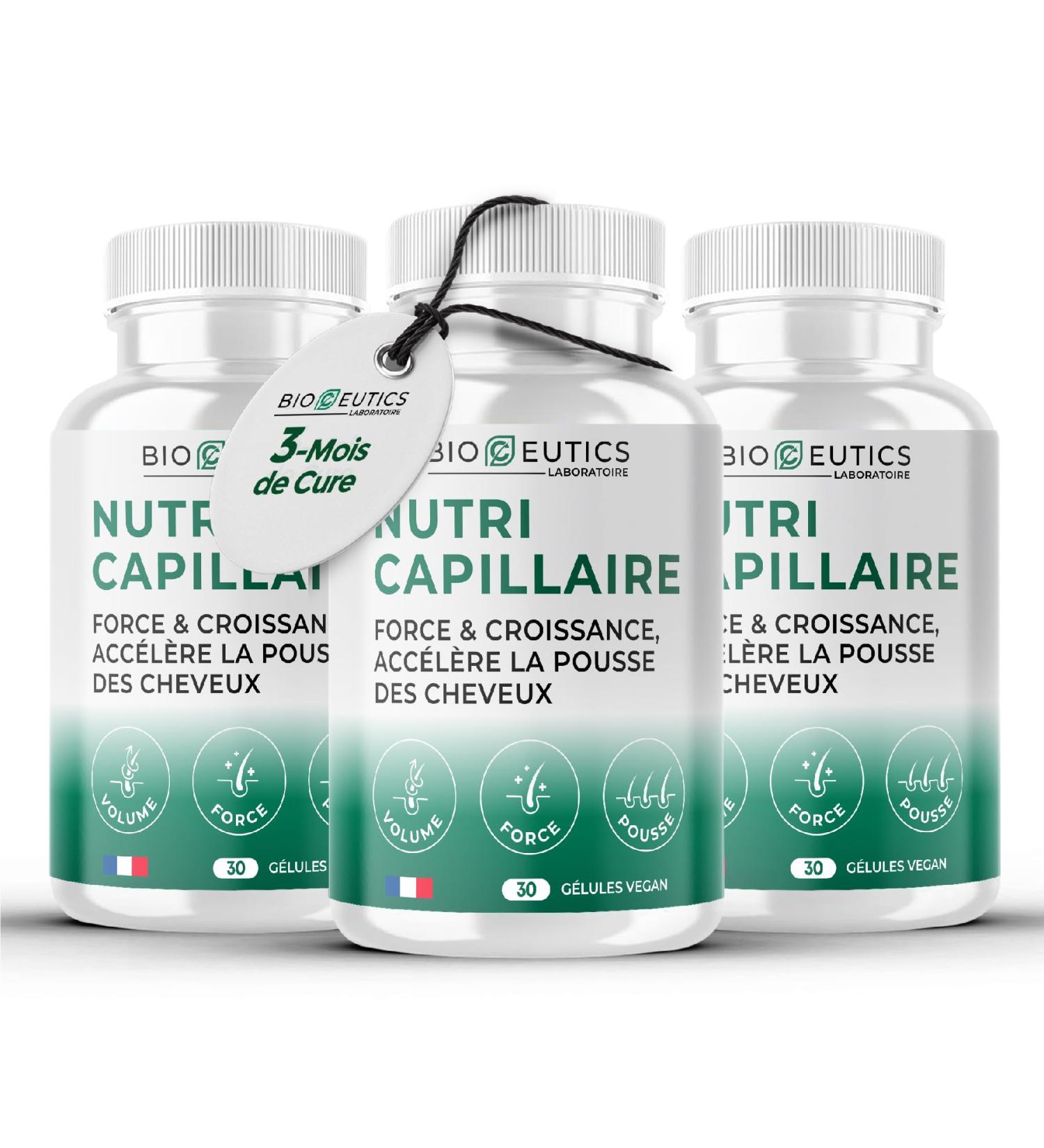 Bioceutics - Compl ment Alimentaire Cheveux Ongles & Peau - Complexe Vitamines Biotine Fort Zinc & Plantes - Sant & Vitalit Capillaire - Cure Compl te 3 Mois (90 G lules) 30 unit (Lot de 3) 90.0 - Buy Online on GoSupps.com