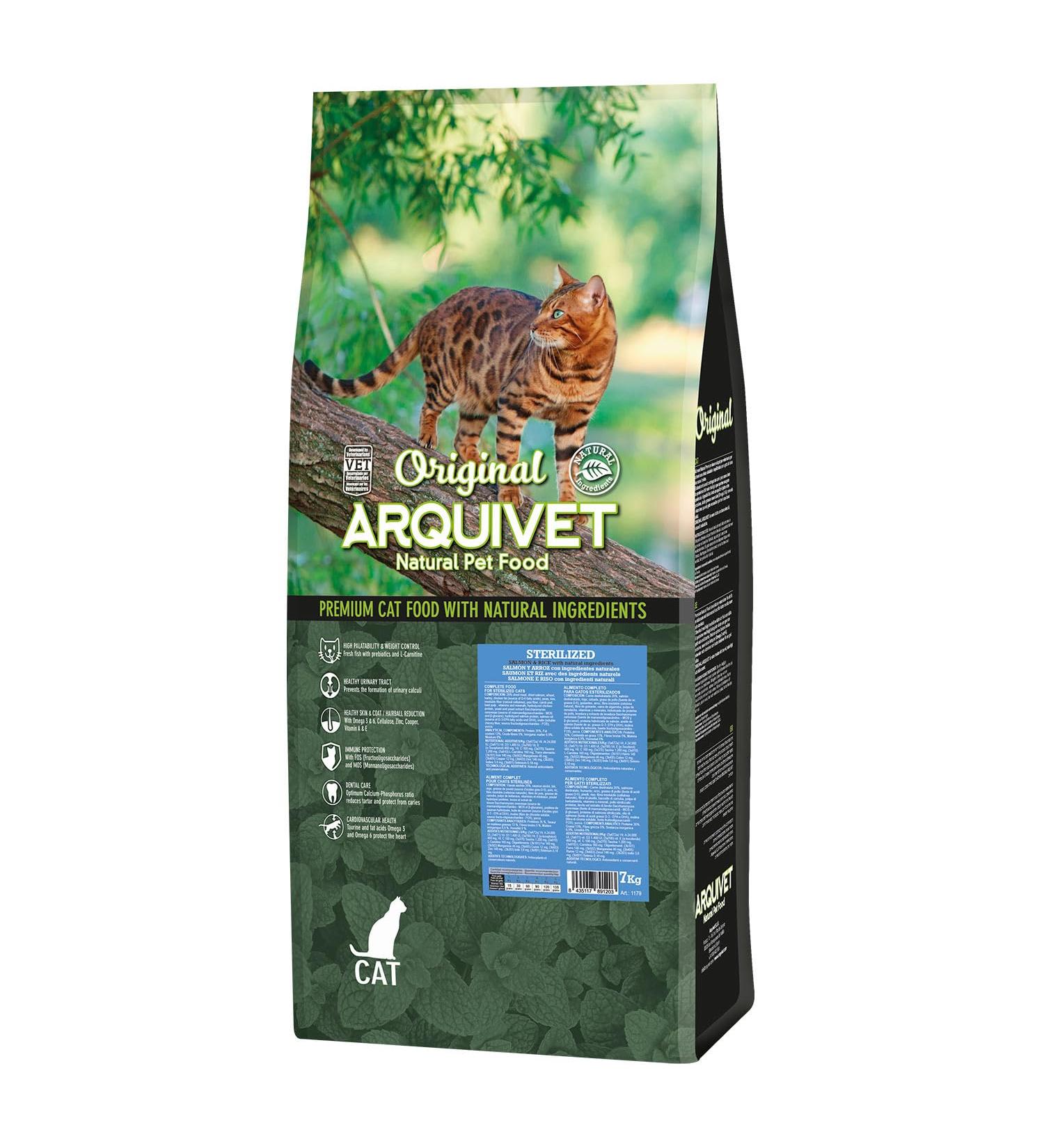 Arquivet -Original - Sterilized - Food for Sterilized Cats - Salmon and Rice - 7 kg - Buy Online on GoSupps.com
