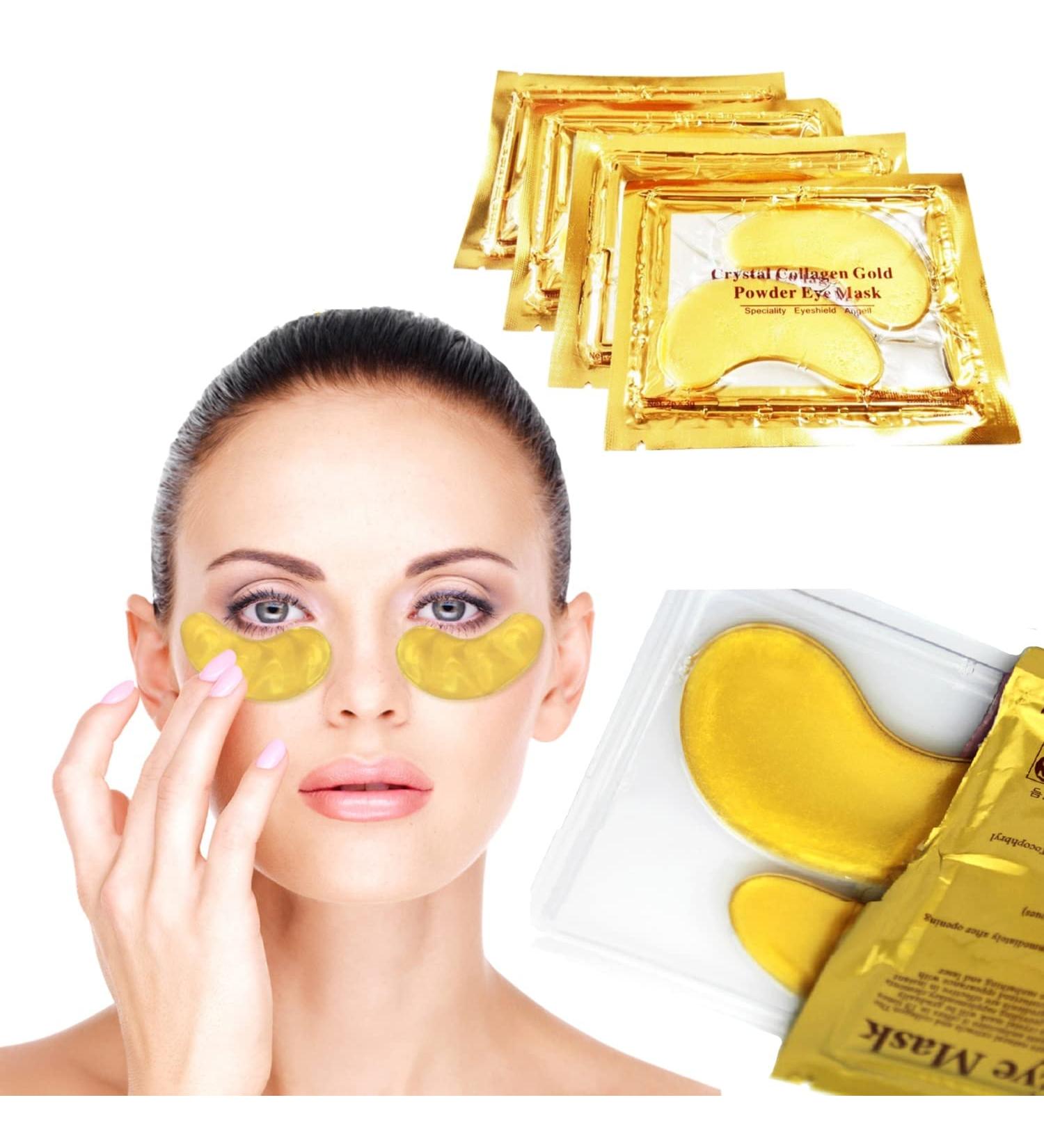 Crystal Collages Gold Gel Eye Pads - Anti-Aging & Moisturizing - 20 Pairs for Reduced Fine Lines Dark Circles & Swollen Eyes - Buy Online on GoSupps.com