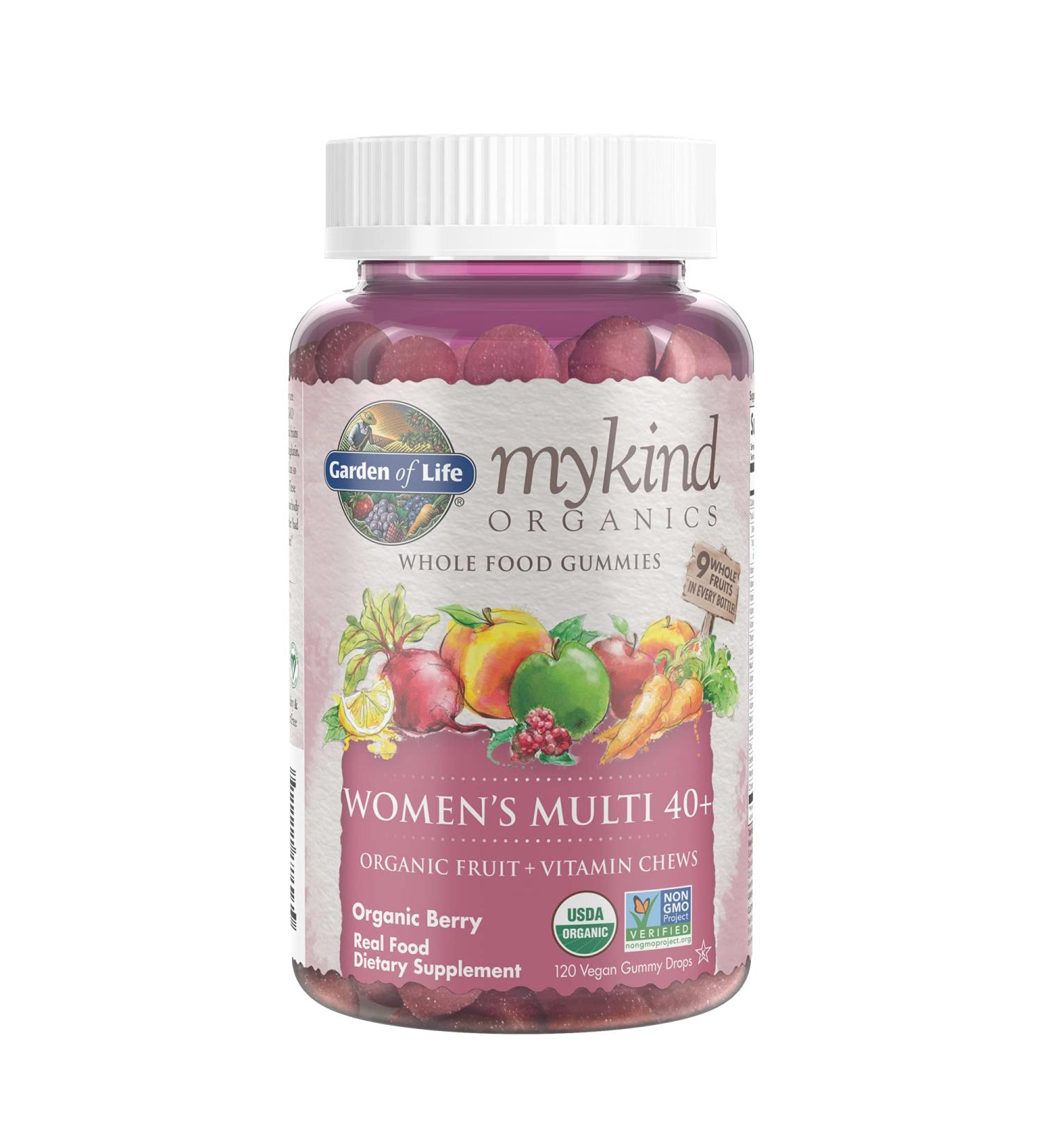 Buy MyKind Organics Womenâ€™s Multi 40+ Vegan Gummy Drops - 120 Organic Berry Gummies - Buy Online on GoSupps.com