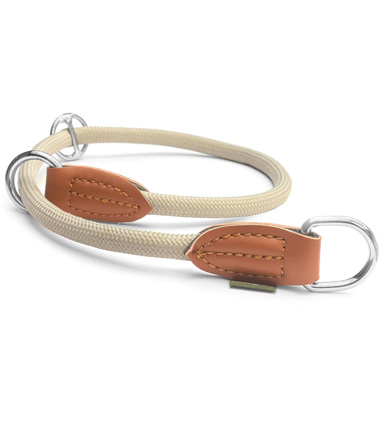 Leisegr n Adjustable Paracord Dog Collar - Devon Model in Sand Beige Size XL | Durable Nylon Pet Collar for International Shipping - Buy Online on GoSupps.com