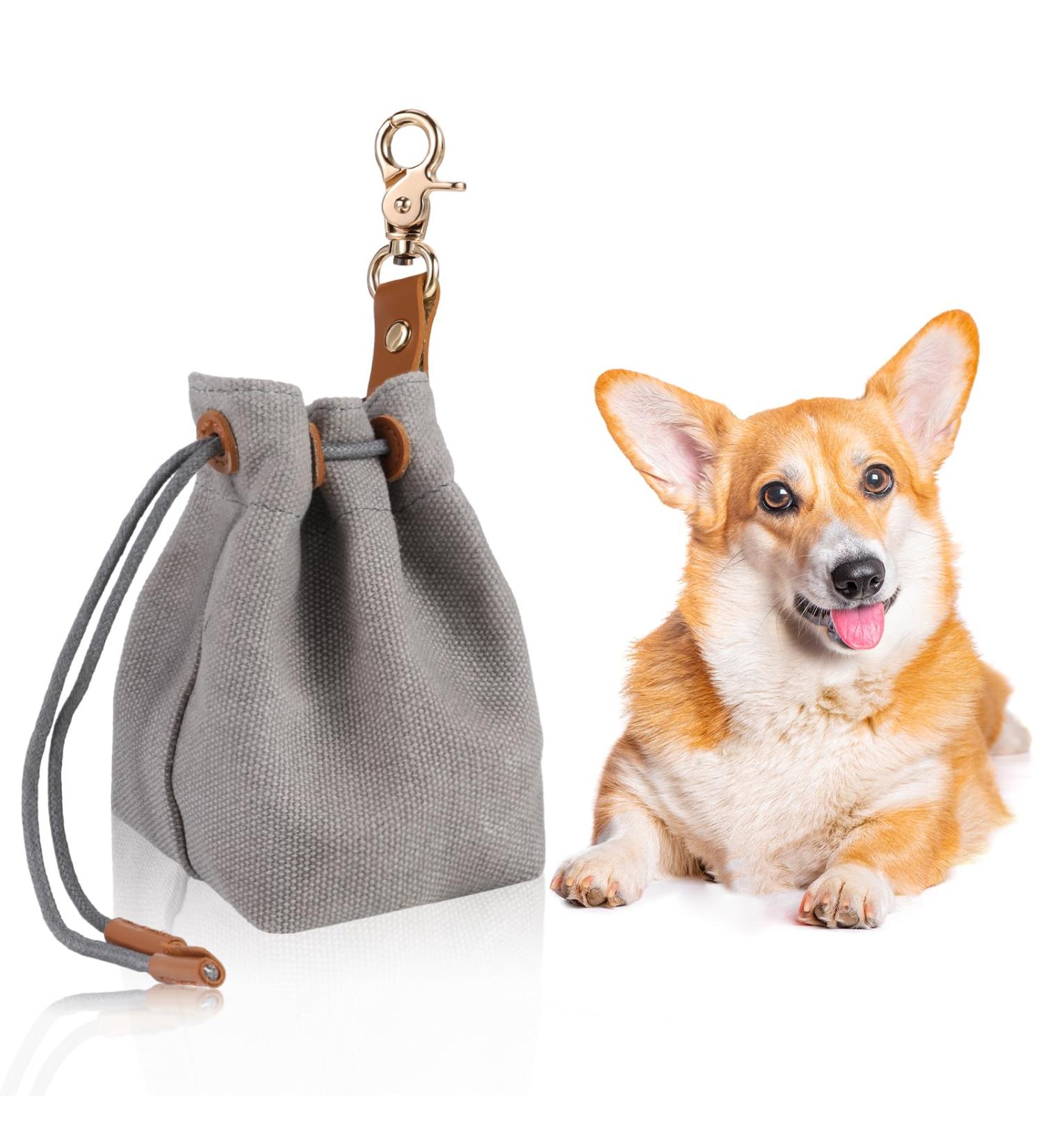 Newofview Canvas Dog Treats & Storage Bag | Durable Feed Bags with Clip Buckle for Training | Best Dog Supplies - Buy Online on GoSupps.com
