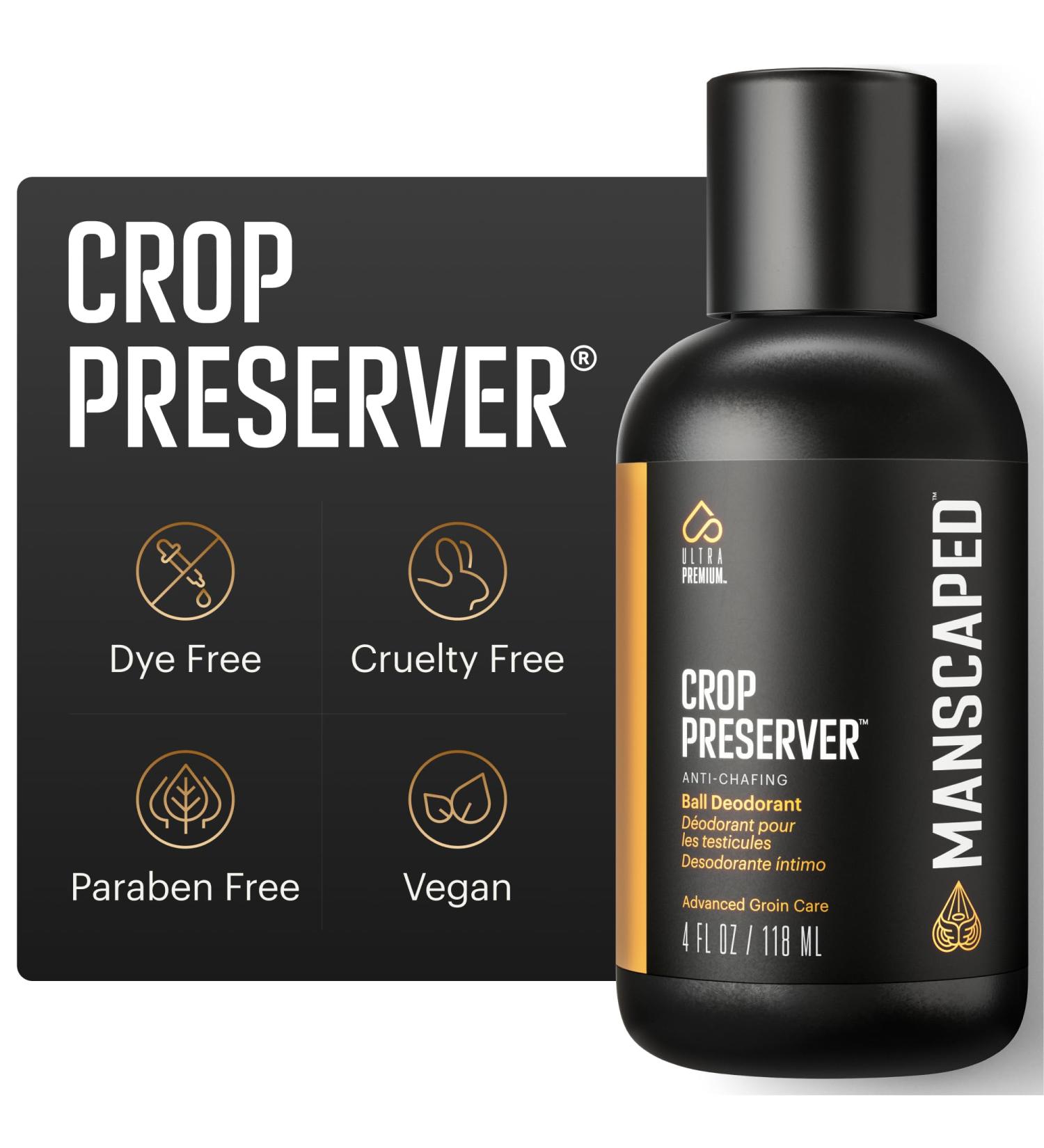 MANSCAPED The Crop Preserver Men's Ball Deodorant Male Care Hygiene Moisturizer Anti-Chafing Groin Protection with Cooling Aloe Vera 4oz 4 Fl Oz (Pack of 1) - Buy Online on GoSupps.com