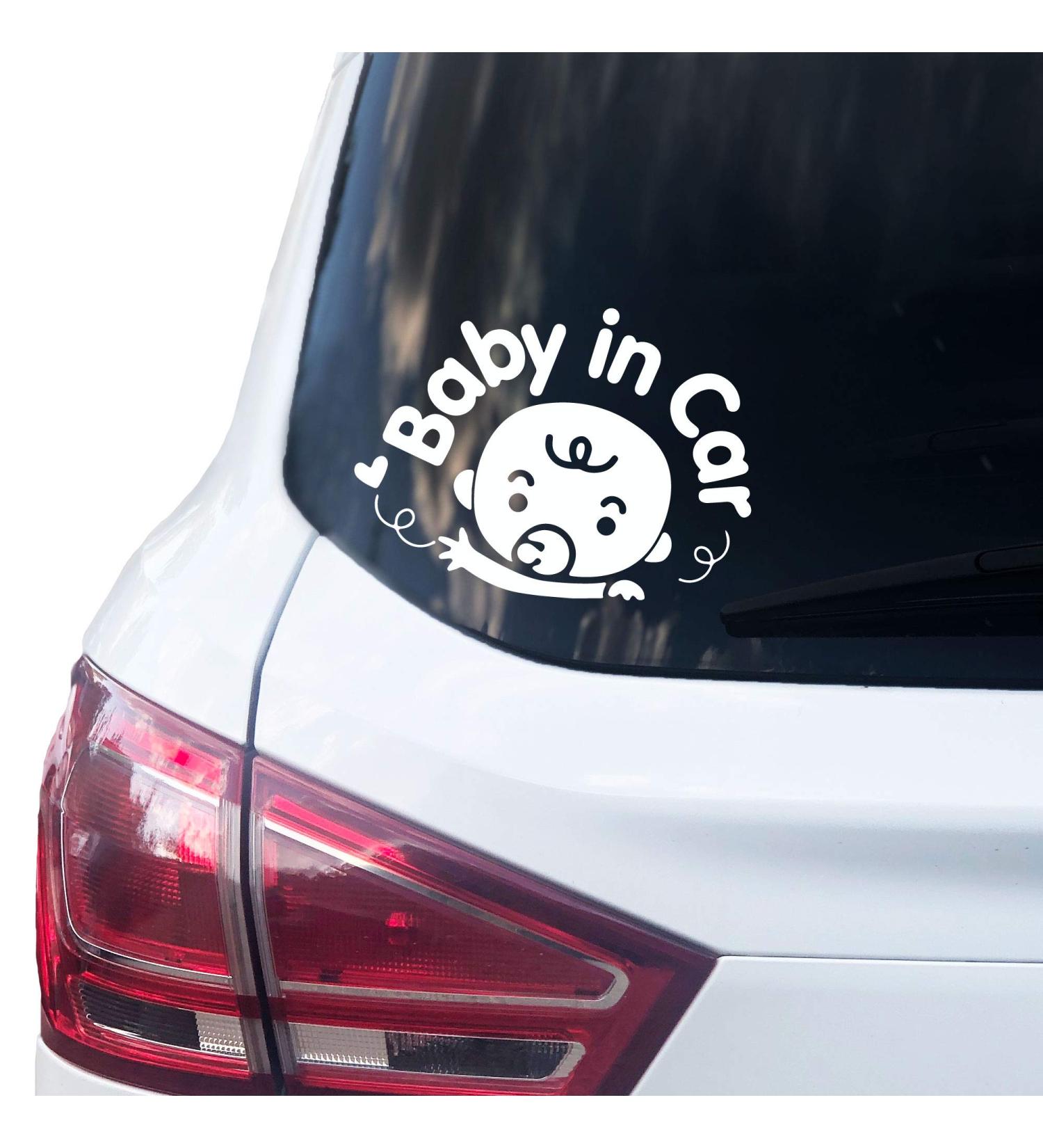 Baby in Car Sticker | 14cm x 10cm Vinyl Baby on Board Car Decal - International Shipping Available - Buy Online on GoSupps.com