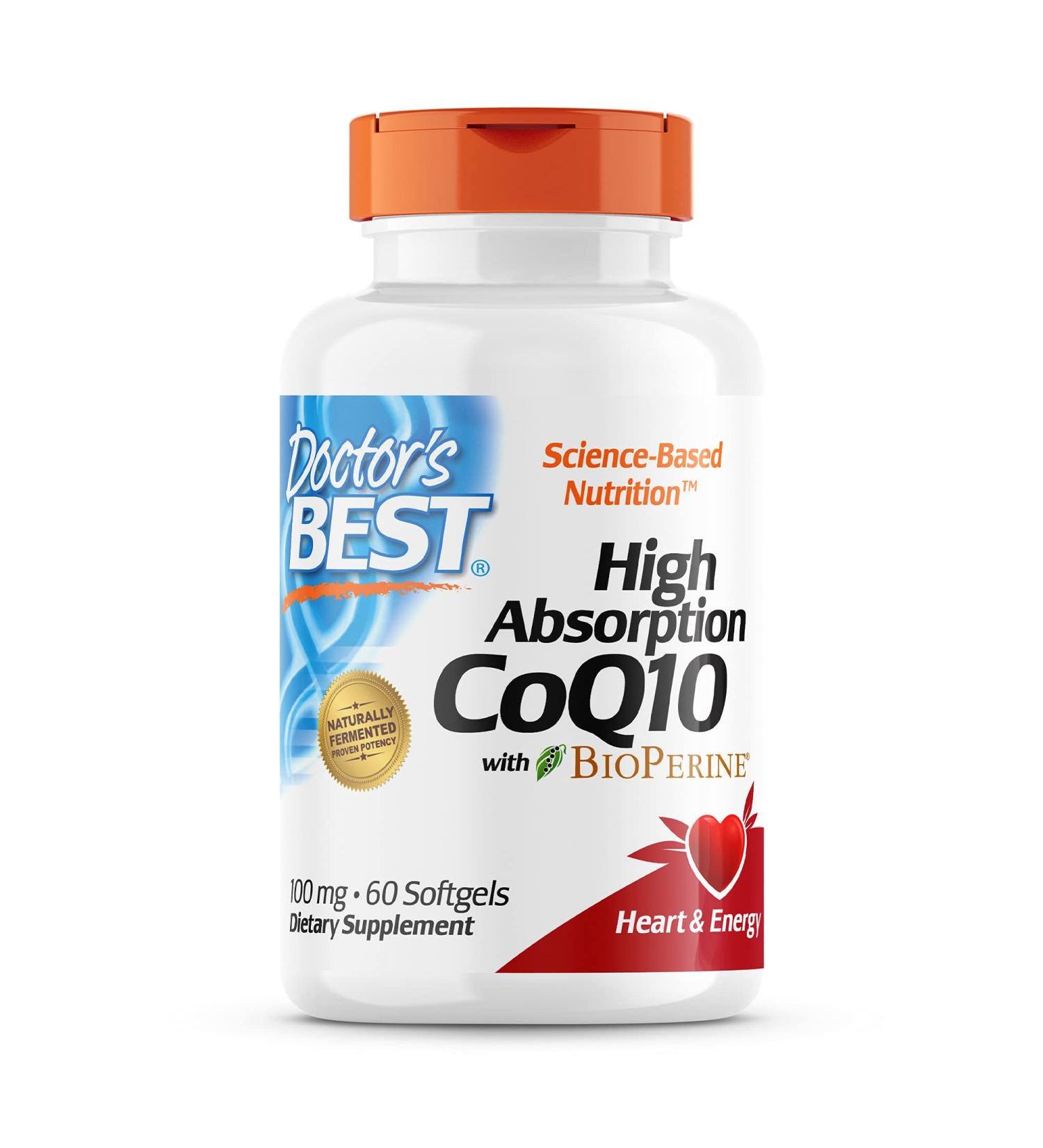 Doctor's Best High Absorption CoQ10 100 mg with BioPerine â€“ 60 Softgels - Buy Online on GoSupps.com