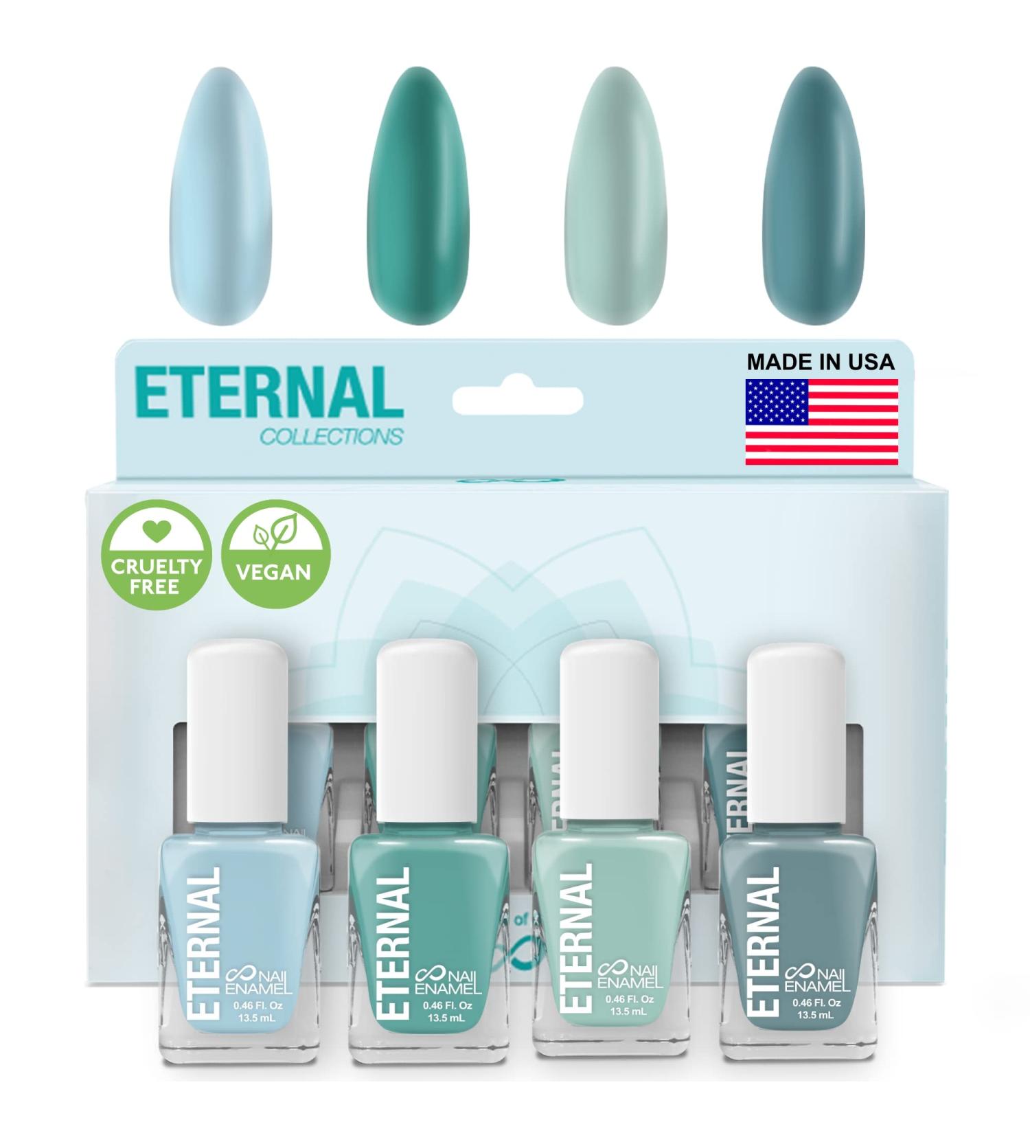 Mindfulness Light Blue Nail Polish Set for Women & Girls - Long Lasting DIY Manicure/Pedicure - Made in USA - 13.5mL (Set of 4) - Buy Online on GoSupps.com