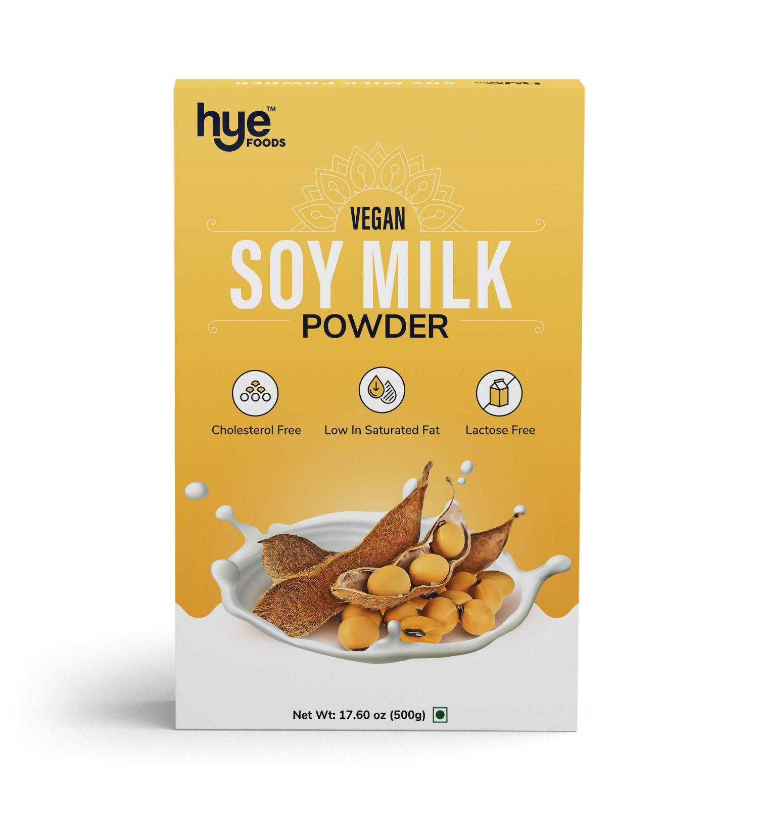 HYE FOODS Vegan Soy Milk Powder - 49% Protein - Unsweetened - 17.6 Oz (500g) - Buy Online on GoSupps.com