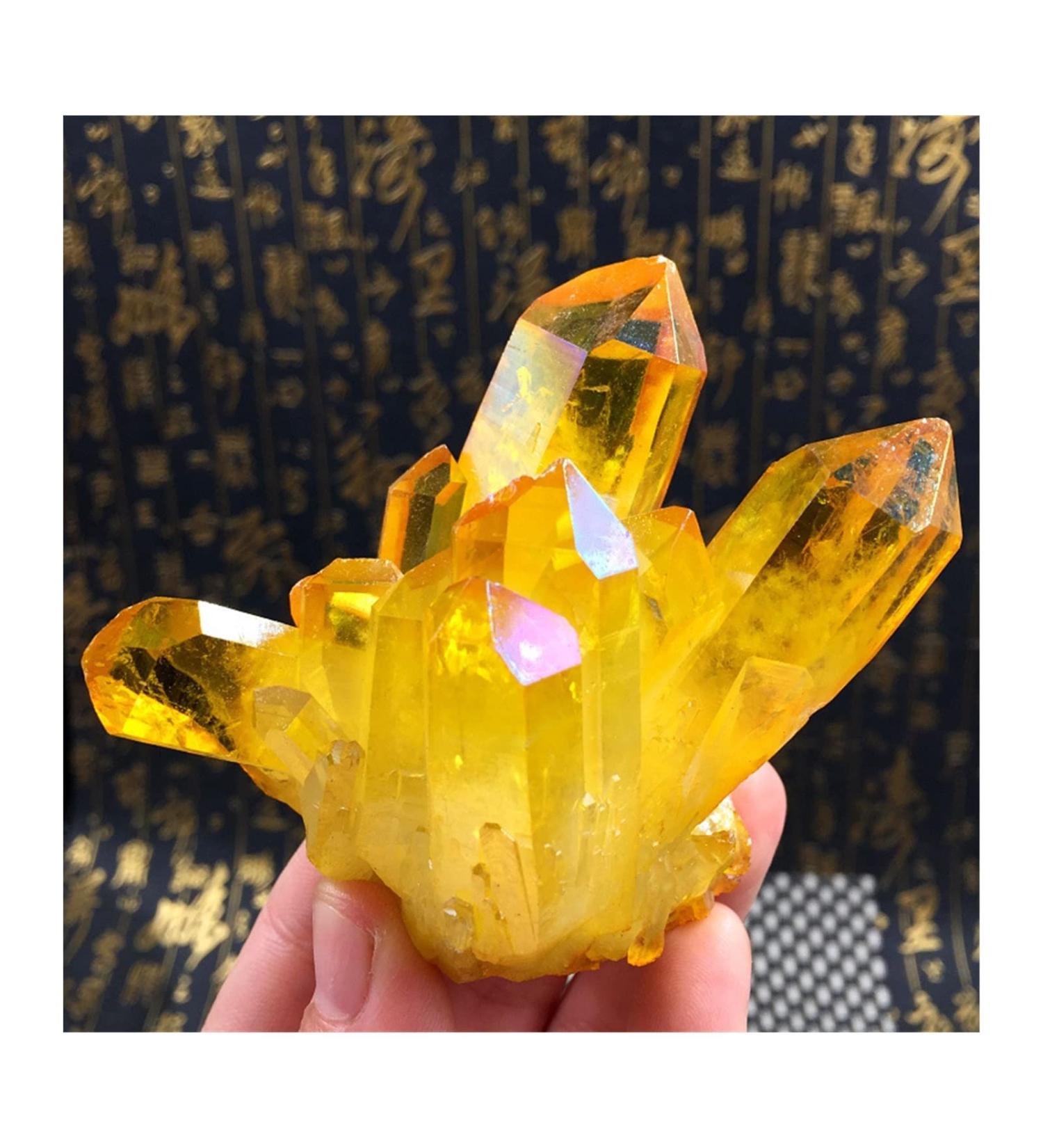 Natural Crystal Rough Natural Citrine Cluster Rough Ore Degaussing Crystal Stone Aquarium Stone Ornaments Quartz Crystal Cluster Specimen (Size : 300g) - Buy Online on GoSupps.com