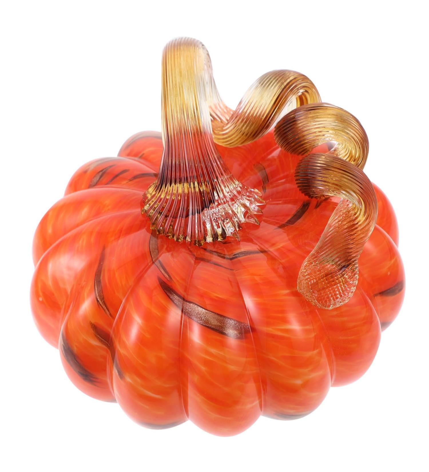 ifundom 2pcs halloween pumpkin pose outdoor faux plants car model home decoration glass collectible squat glass pumpkin funny halloween decorations Durable Pumpkins Ornament reward mini Orangex2pcs 13x10.5cmx2pcs - Buy Online on GoSupps.com