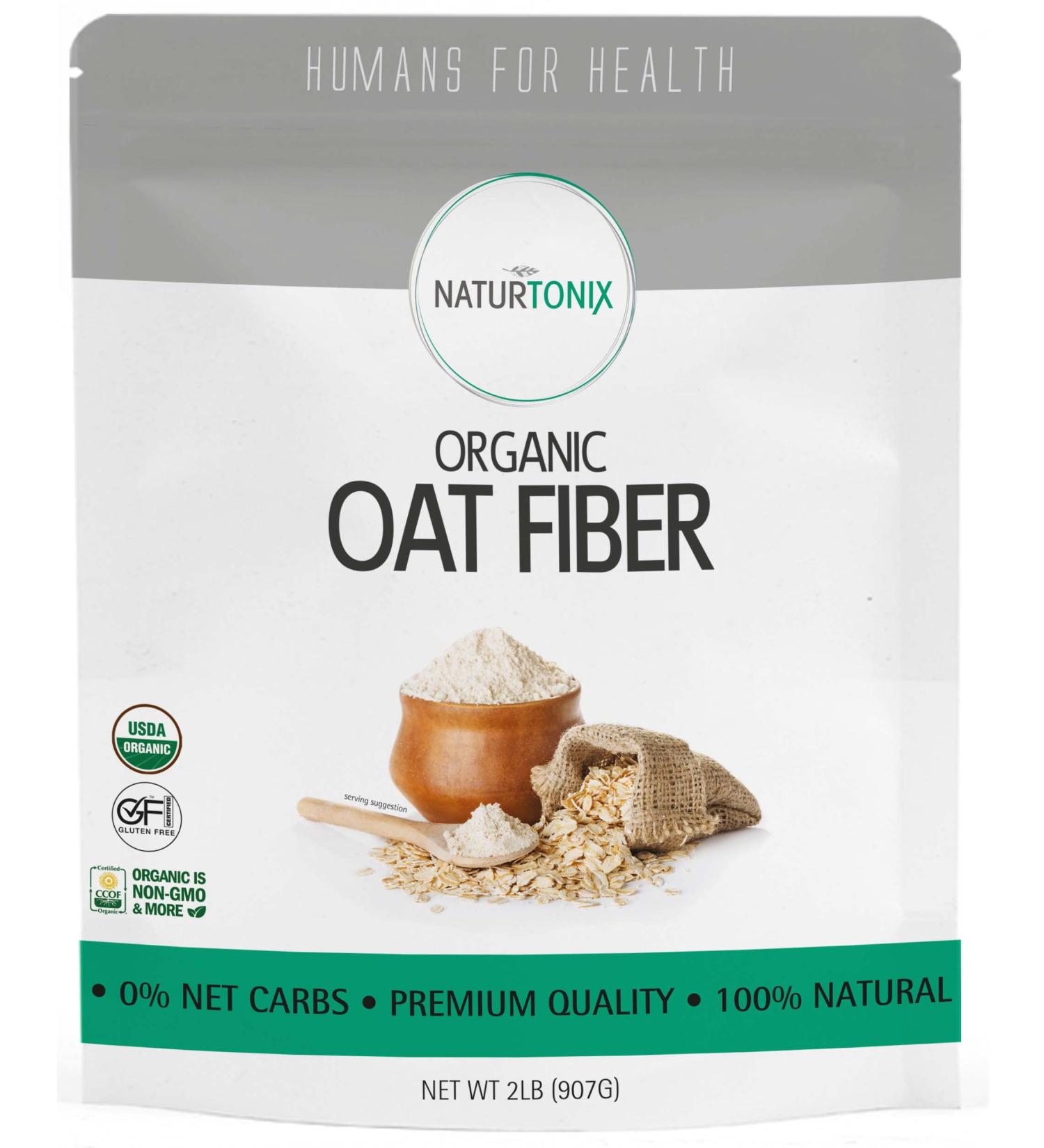 Naturtonix USDA Certified Organic Oat Fiber  Ultra Finely Ground  Non GMO  Vegan  Gluten Free  OU Kosher and Keto Friendly  2 Pounds 2 Pound Organic - Buy Online on GoSupps.com