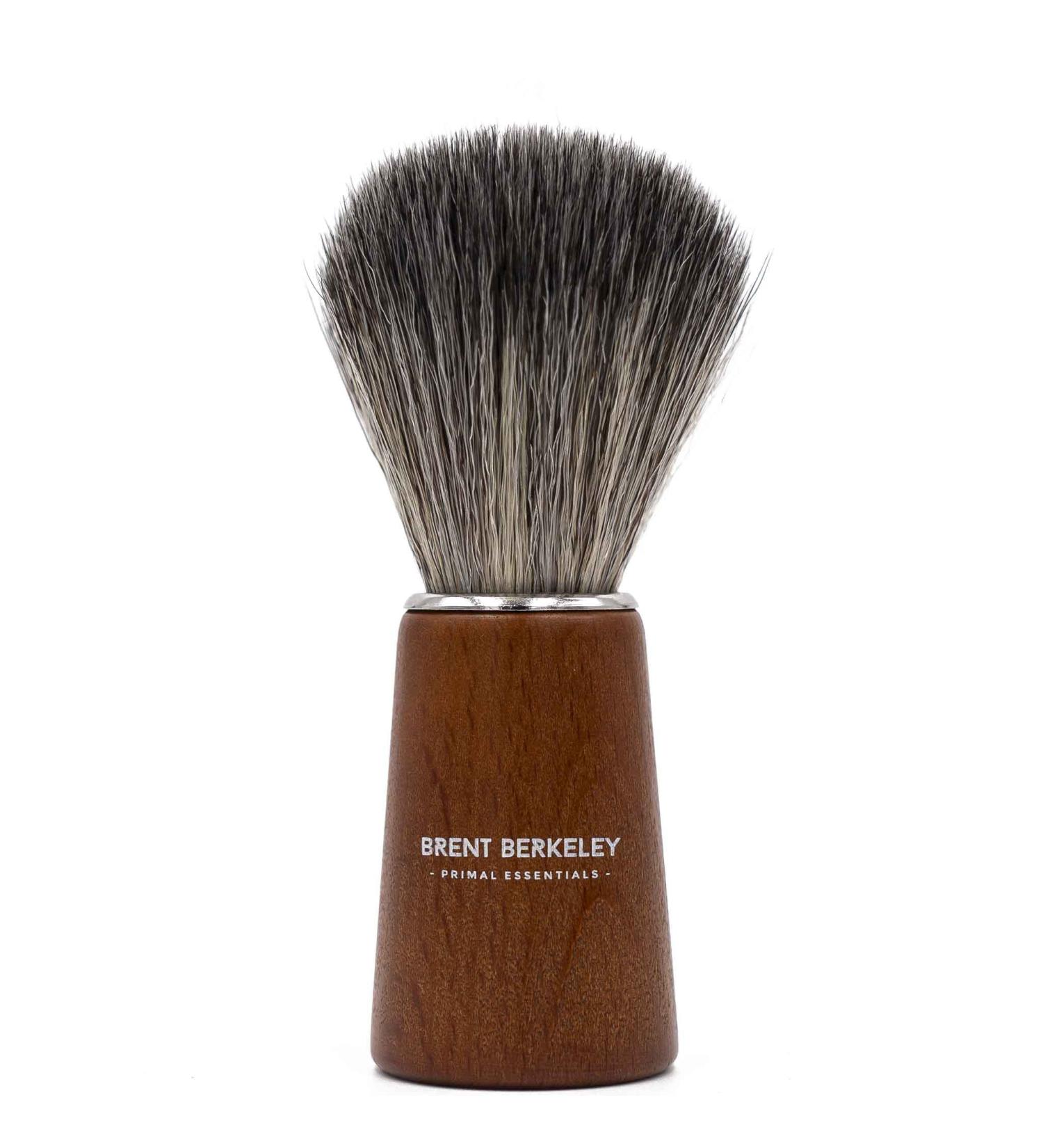 Brent Berkeley Pegleg Shaving Brush - Silvertip Fiber Razor Brush for Men | Quick-Drying Vegan Shaving Brush for Cream & Gel - Brown - Buy Online on GoSupps.com