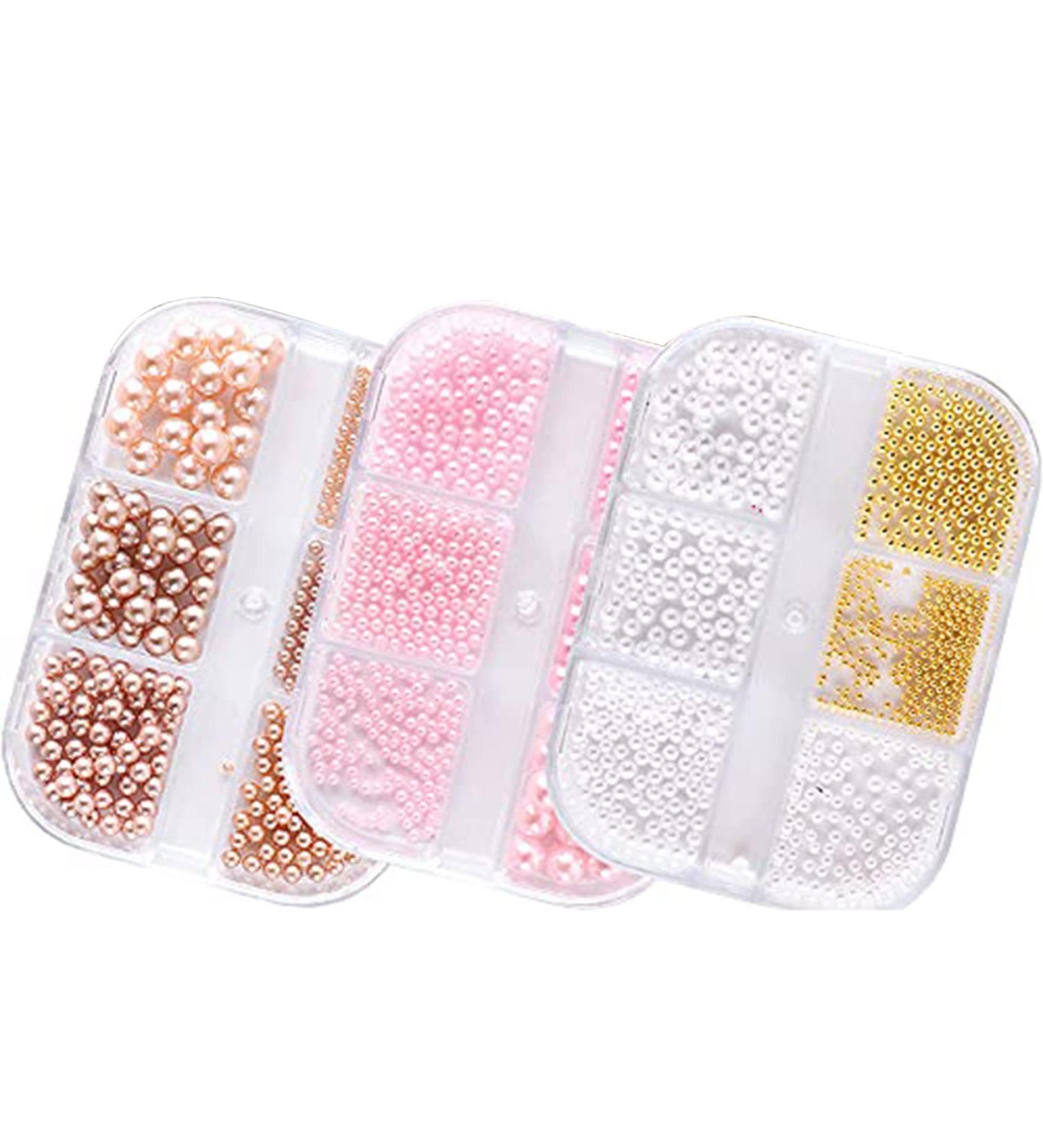 Bumdenuu 3Boxes Nail Art 3D Pearl Rhinestones Beads Mixed Charms Manicure Tips Accessories for Women Art Decorations - Buy Online on GoSupps.com