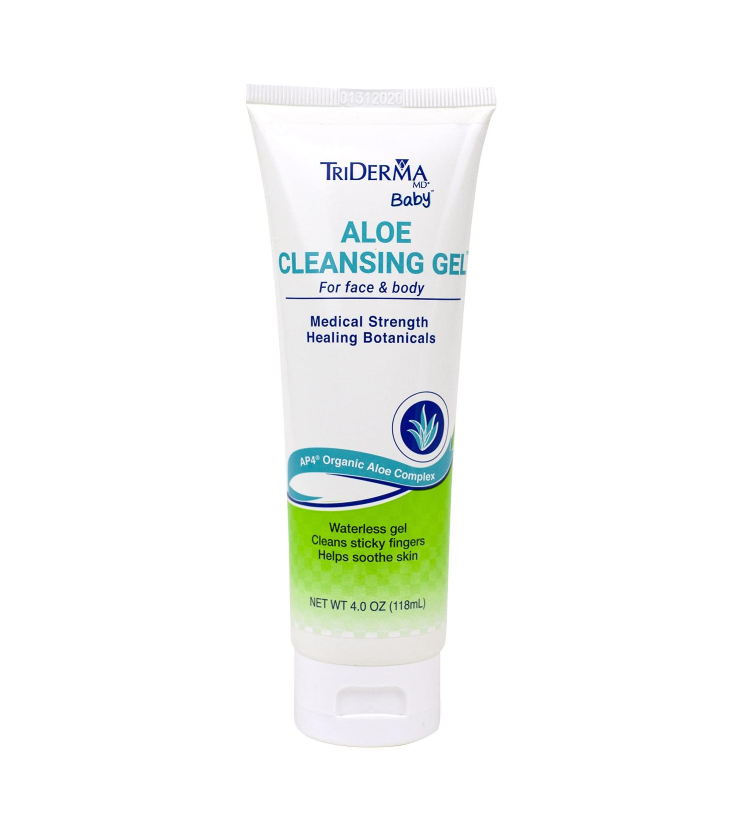 TriDerma Baby Aloe Cleansing Gel for Face and Body - 4 oz - Buy Online on GoSupps.com