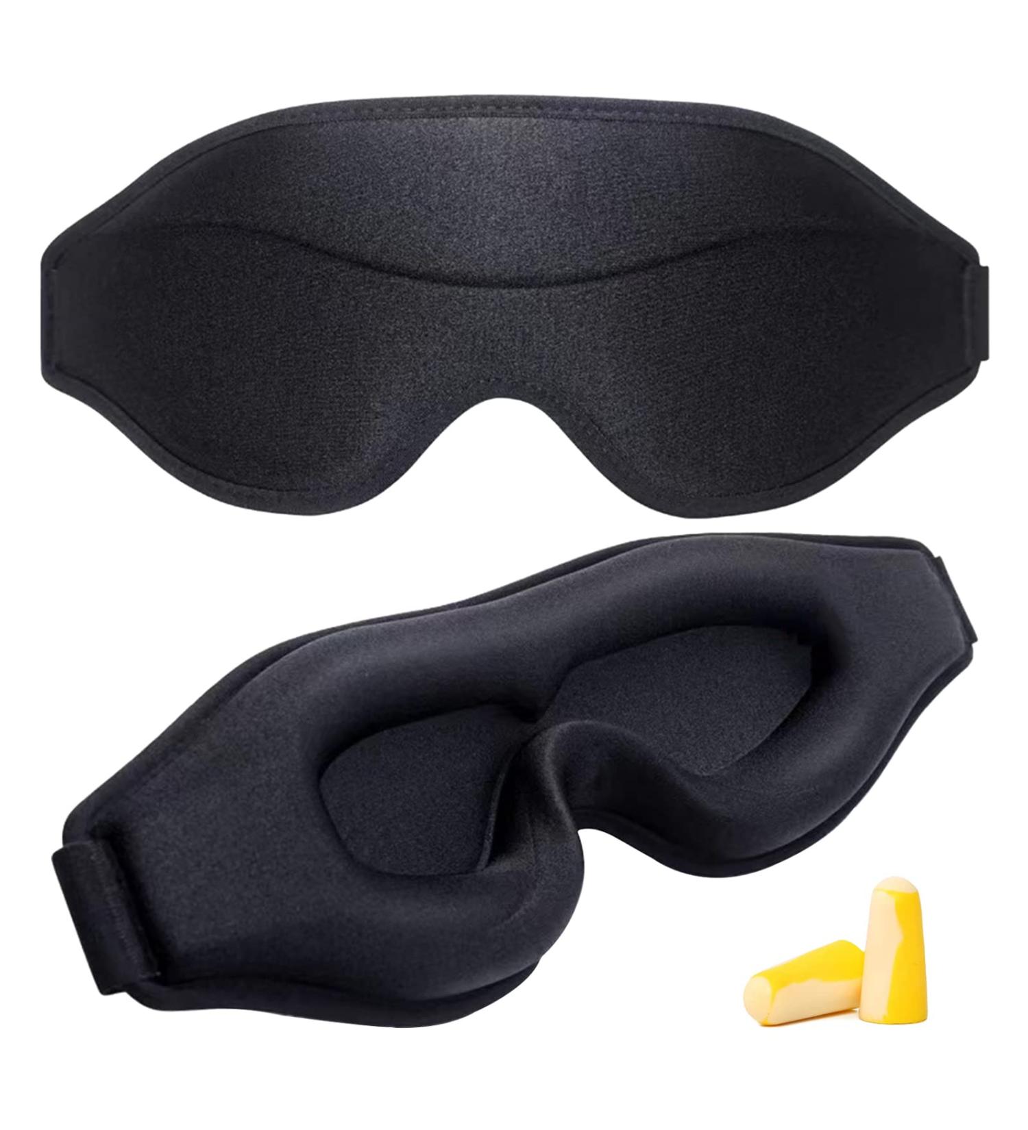 3D Contoured Sleep Mask for Men and Women - 100% Blackout, Micro Weighted Blindfold for Travel, Yoga, Nap - Breathable & Soft Eye Cover in Black - Buy Online on GoSupps.com