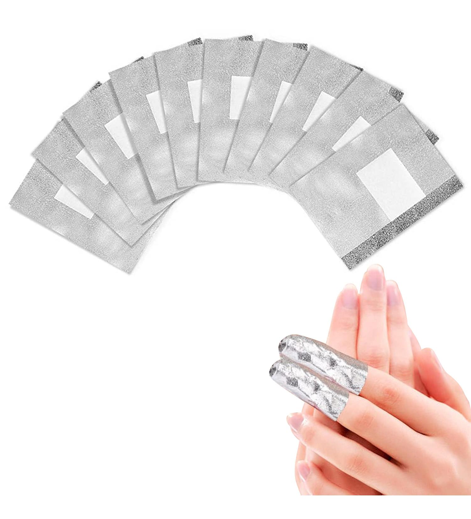 100 Pcs Nail Foil Wrap with Pre Attached Lint Free Cotton Pad - Easy & Effective Gel Nail Polish Removal at Home - Buy Online on GoSupps.com