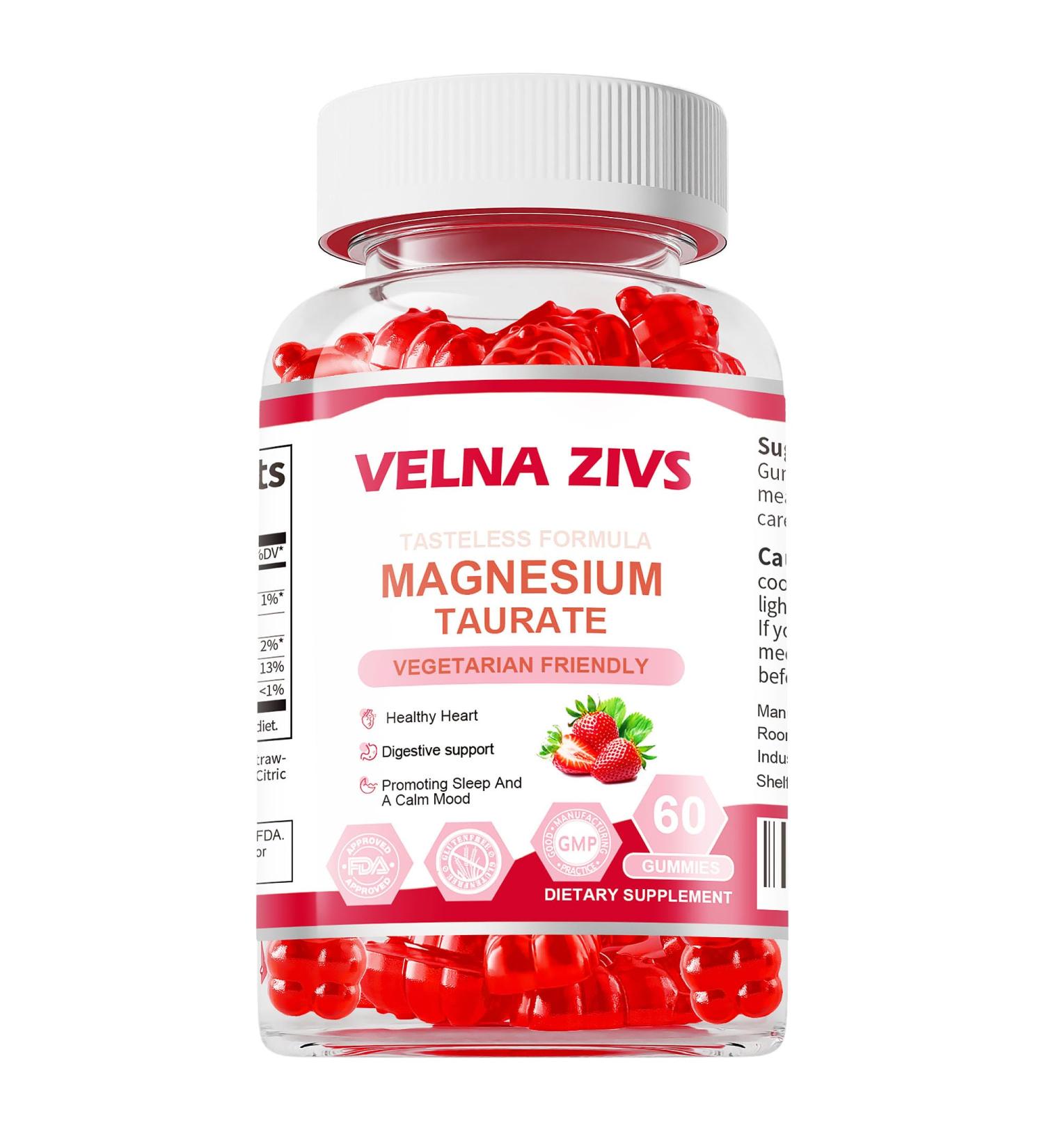 Magnesium Taurate Gummies 1800mg Magnesium Taurate Supplement High Absorption& chewable for Kid and Adults Muscle and Heart Health Support Vegan Gluten Free 60 Counts 60 Count (Pack of 1) - Buy Online on GoSupps.com