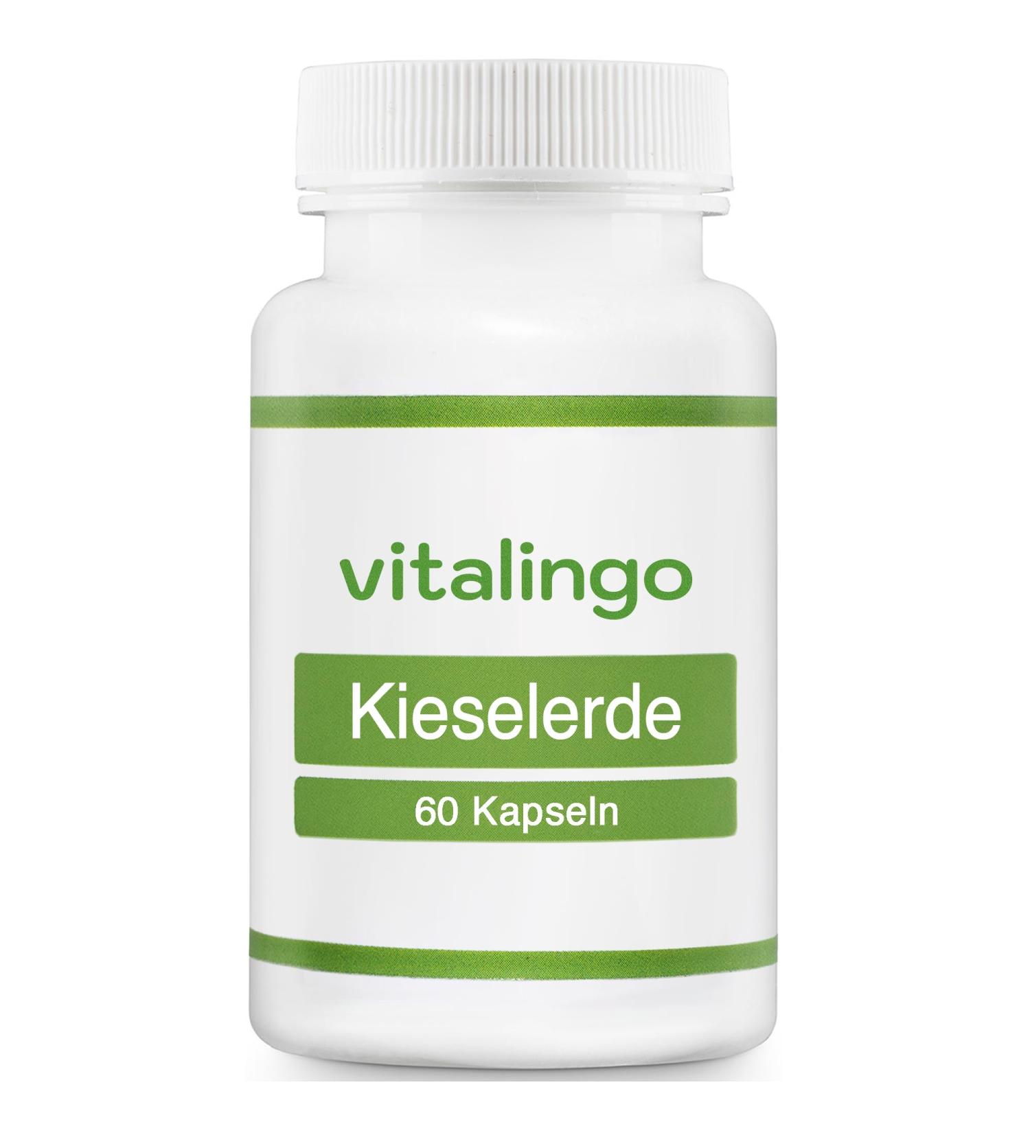 Kieselerde capsules - high -dose - content 60 capsules of 350mg (250mg pebbles and 100mg capsule shell) Tasteful 60 pieces (1 Pack)