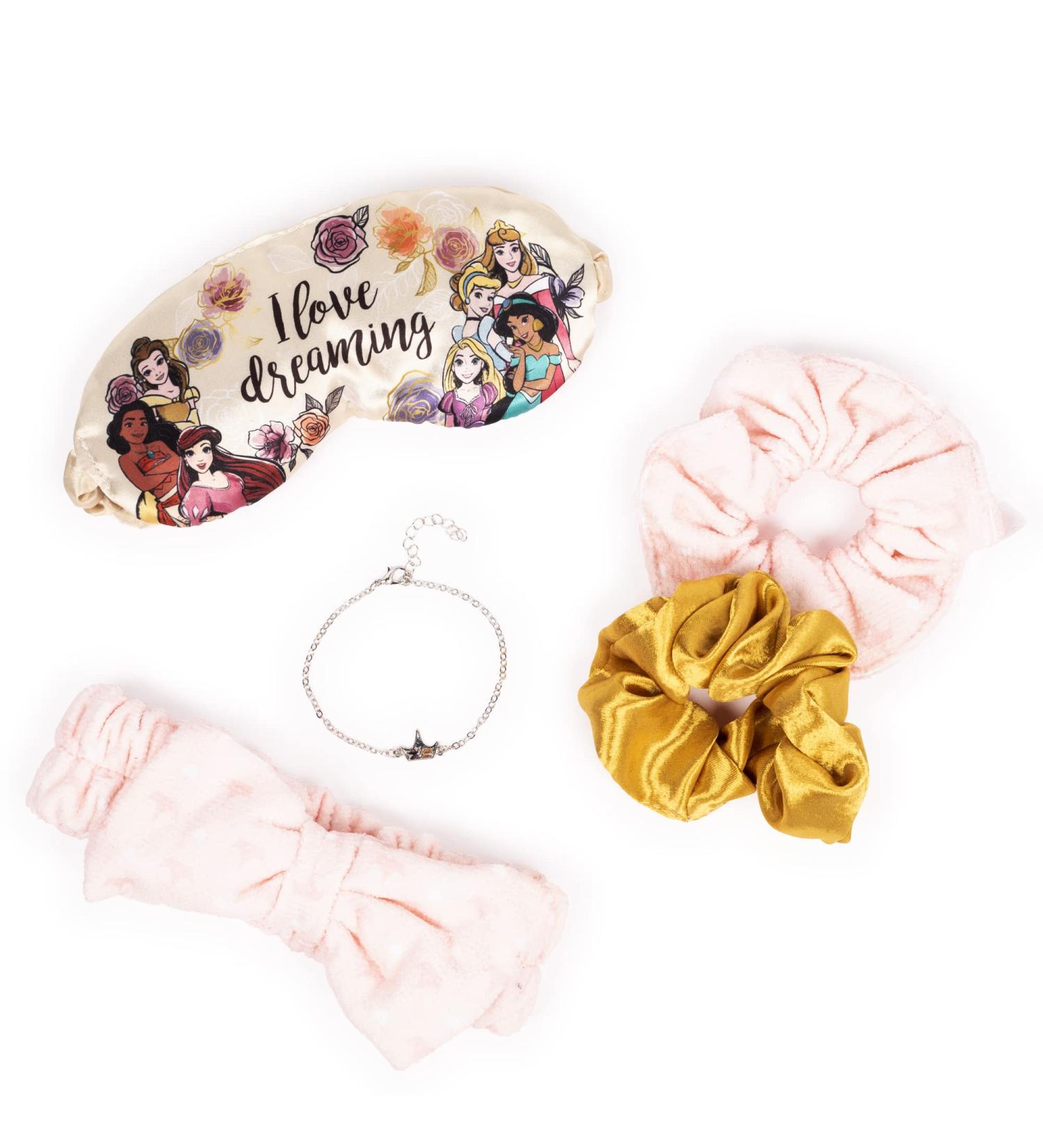 Peers Hardy Disney Princess Spa Set - Zip Cosmetic Pouch Sleep Mask Hair Towel Pair of Scrunchies and Jewellery Bracelet VS700660L.PH - Buy Online on GoSupps.com