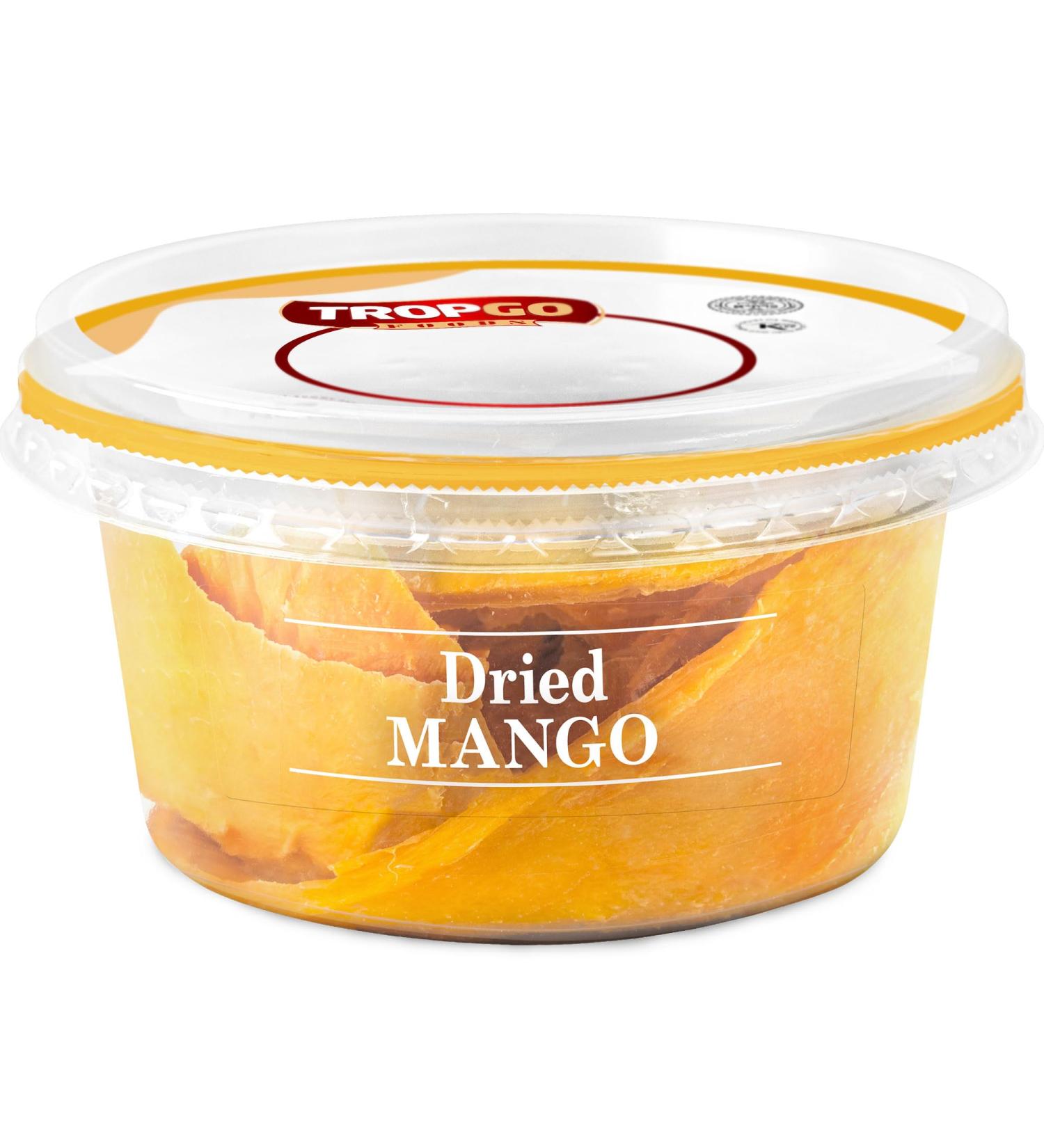 Tropgo Mango slices silver bag - Dried Fruit Bites in Pouch - Lunchbox Snacks - No Added Sugar - High in Fibre Low Calorie Gluten Free Snacks - Healthy Snacks for Adults and Kids (125g) - Buy Online on GoSupps.com