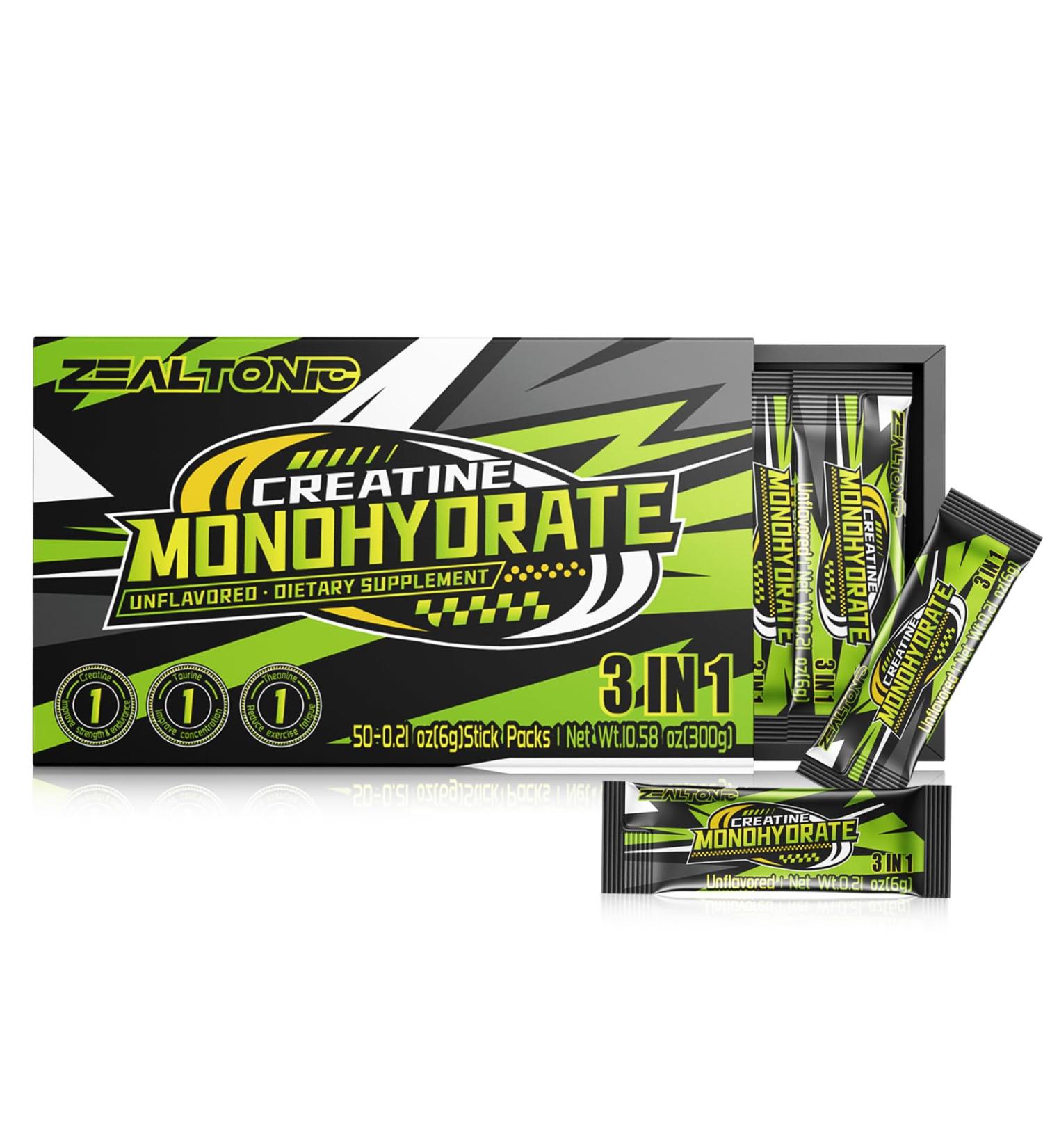 5000mg 99.9% Micronized Creatine Monohydrate Powder Stick Packs with 800mg of Taurine and 200mg of L-theanine Supports Strength Lean Muscle & Recovery for Men & Women Creatine Packets 50 Servings - Buy Online on GoSupps.com