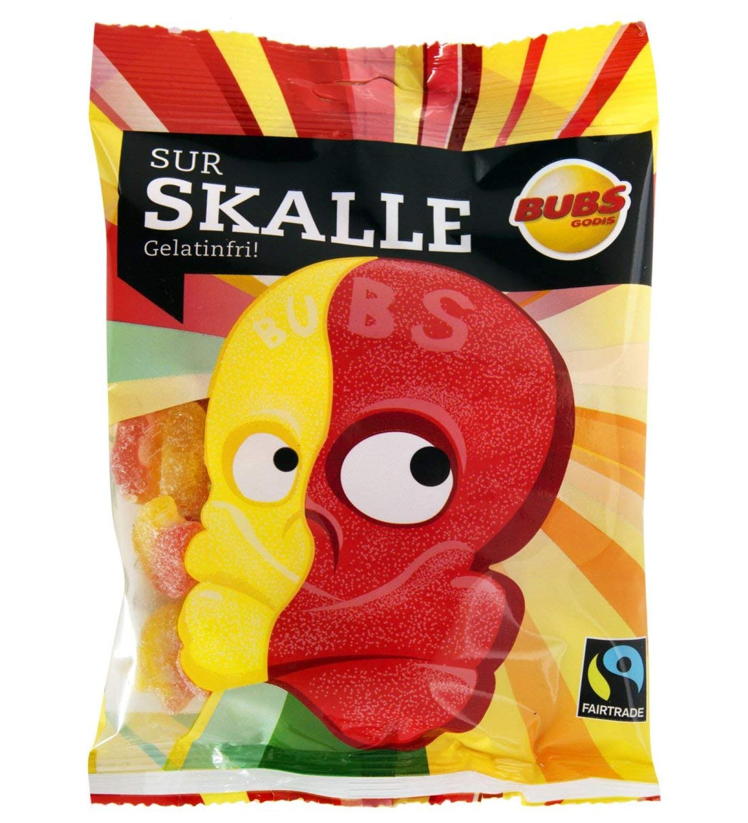 Bubs Godis On Skalle 90g (9 Pack) - On Skallar - Skulls - Sour - Fruit - No Gelatin - Sweets - Sweets - Sweets - Sweets