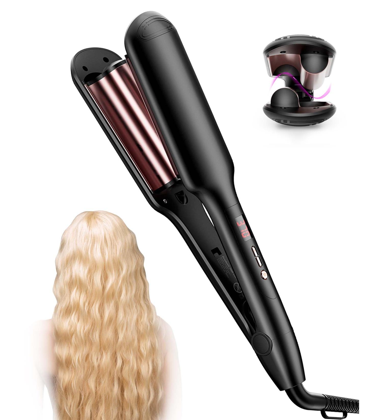 Buy ANWA Double Barrel Hair Waver Crimper Tool - 1 Inch Ceramic Curling Iron for Beach Waves - International Shipping Available - Buy Online on GoSupps.com