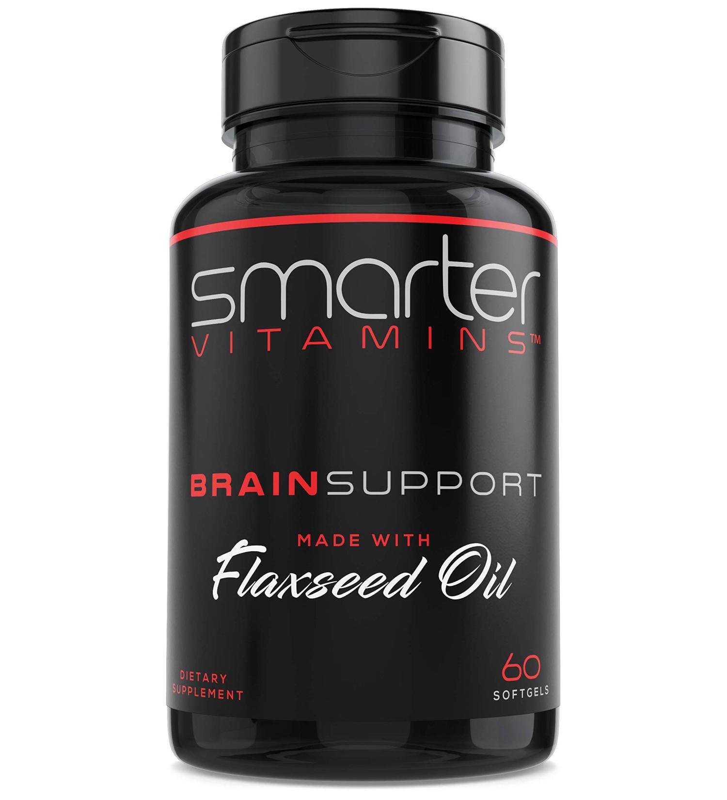 Brain Support Nootropic Supplement with Alpha-GPC, L-Tyrosine, Acetyl L-Carnitine & Flaxseed Oil - 60 Softgel Energy Pills - Buy Online on GoSupps.com