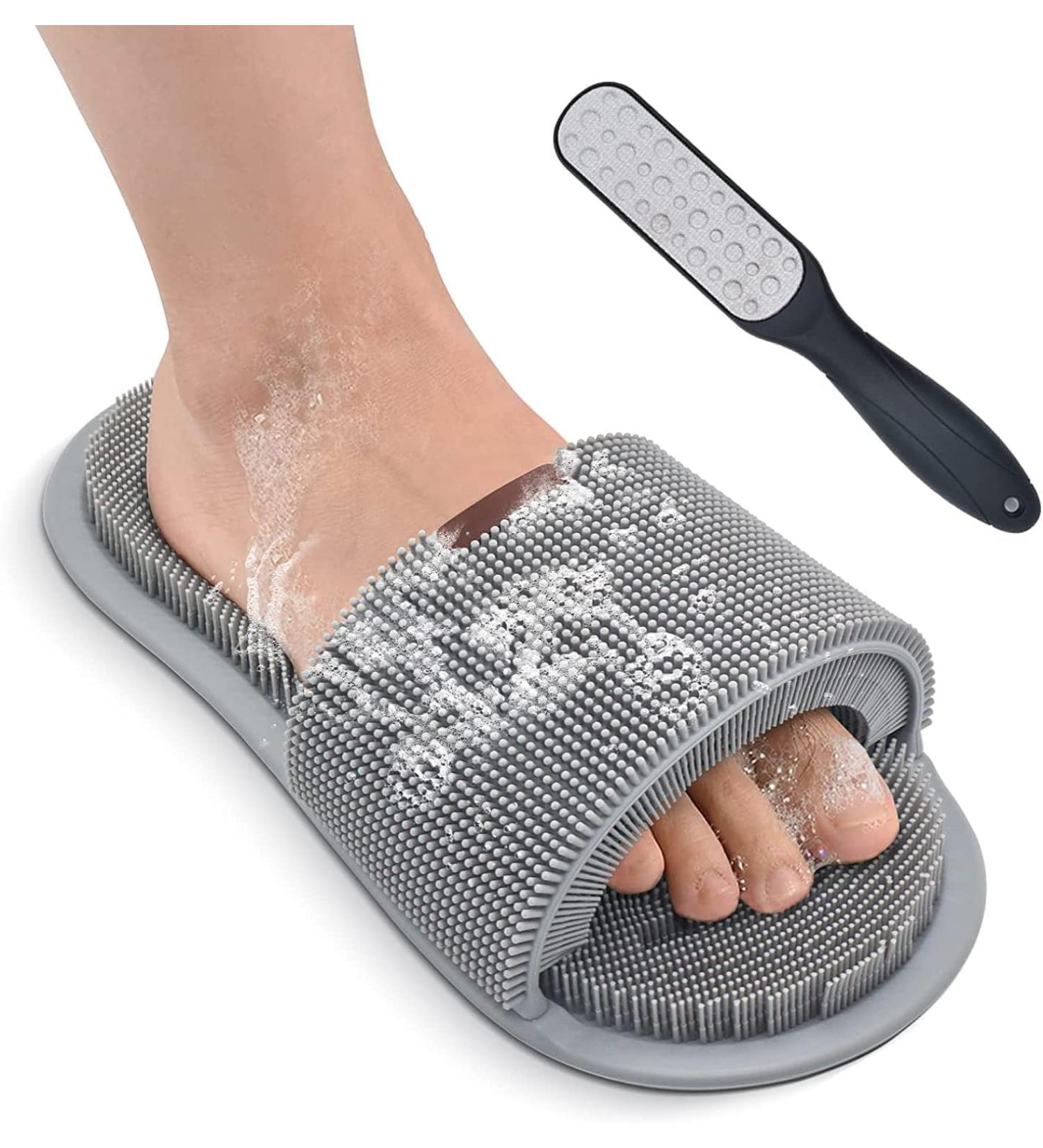 Silicone Shower Foot Scrubber Set - Unisex Soft Bristle Foot Scrubber with Suction Cups for Massage, Cleansing & Exfoliation - Medium Size - Buy Online on GoSupps.com