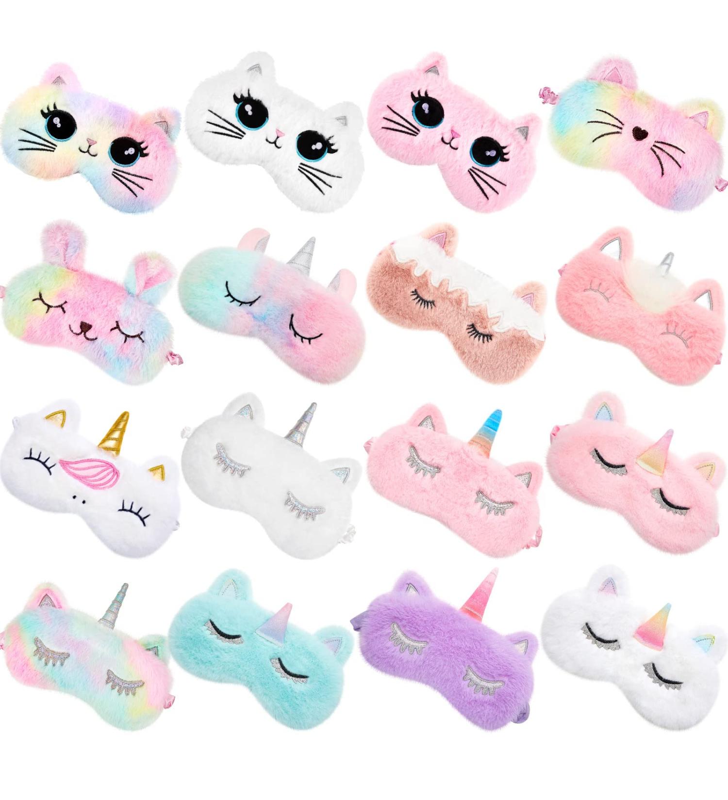 Kids Plush Sleeping Eye Masks - 16 Cute Styles for Sleeping, Travel, and Pajama Parties - Buy Online on GoSupps.com