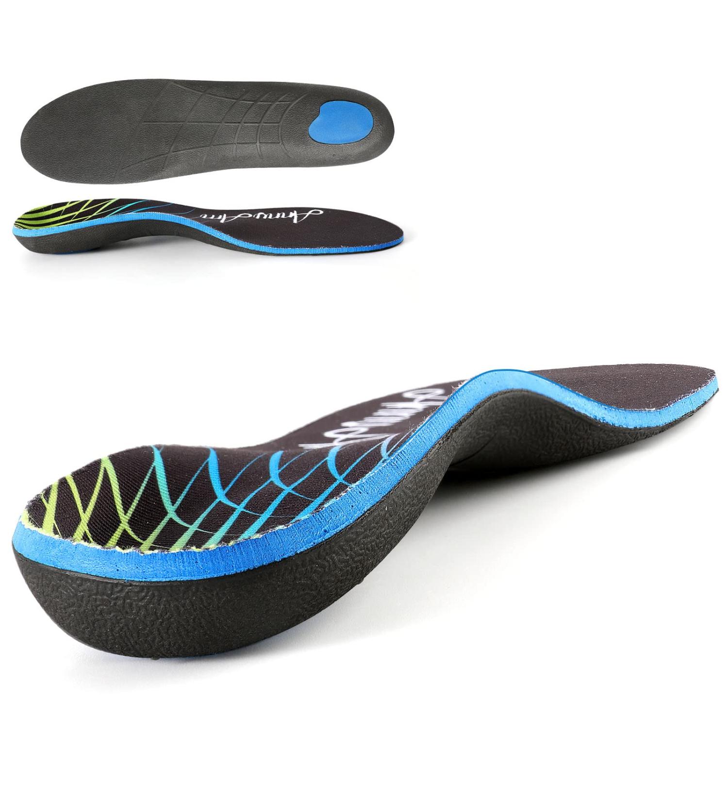 Orthotics for Plantar Fasciitis Insoles with Arch Support for Men and Women | Athletic Cushion Shoe Inserts for Pain Relief (Men 7-7.5 | Women 9-9.5, Black) - Buy Online on GoSupps.com
