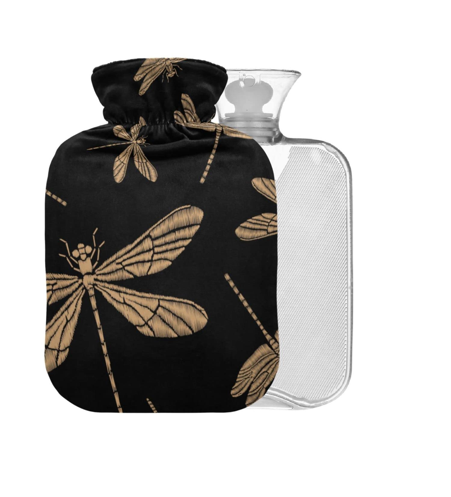 Golden Dragonflies BAP Free 2L Hot Water Bottle with Cover | Large Pain Relief & Hot/Cold Compress - Buy Online on GoSupps.com