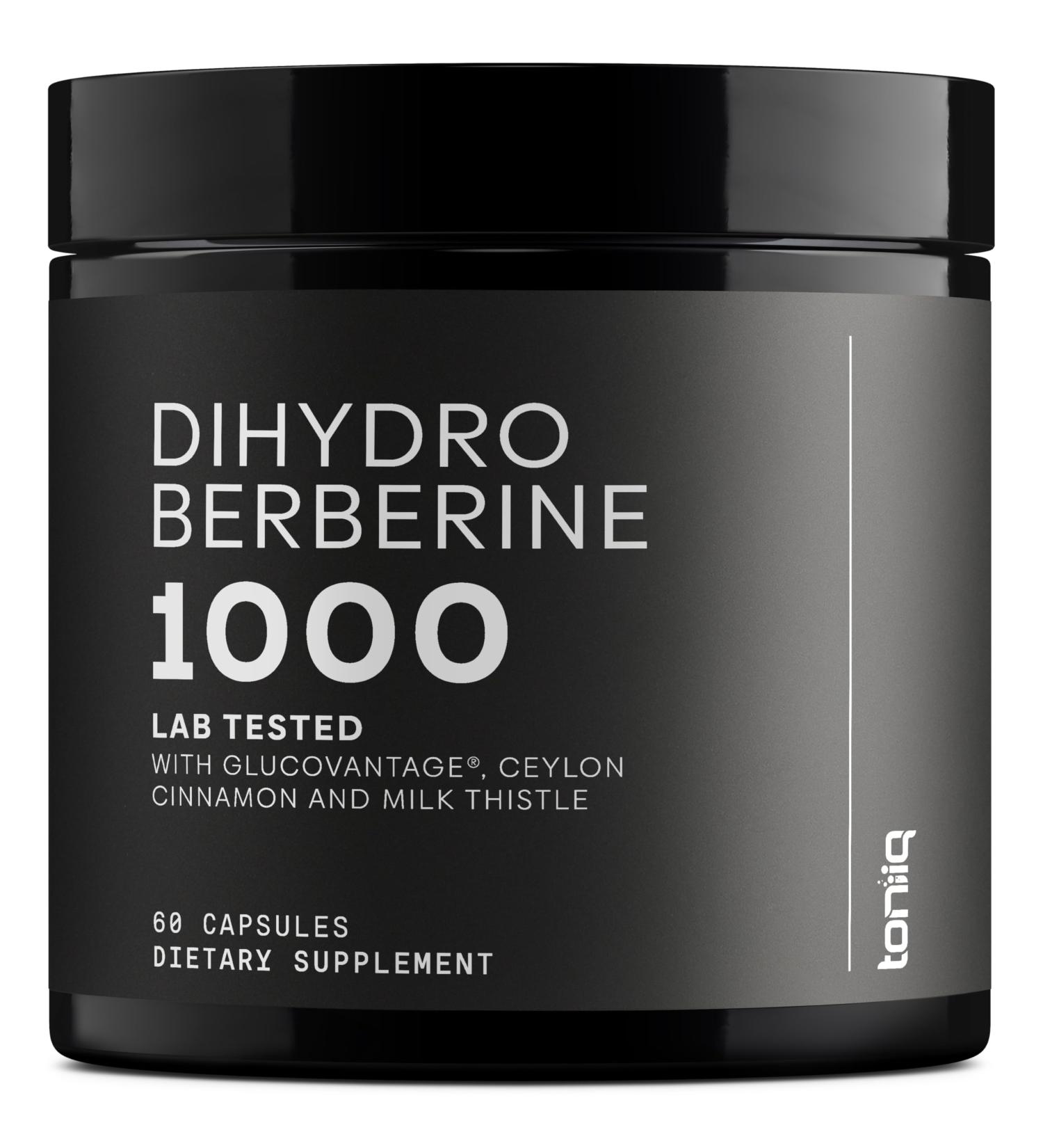 Dihydroberberine Supplement - Ultra High Potency 1,000mg Formula with GlucoVantage 10:1 Ceylon Cinnamon & 50:1 Milk Thistle - Third-Party Lab Tested 60 Count (Pack of 1) - Buy Online on GoSupps.com