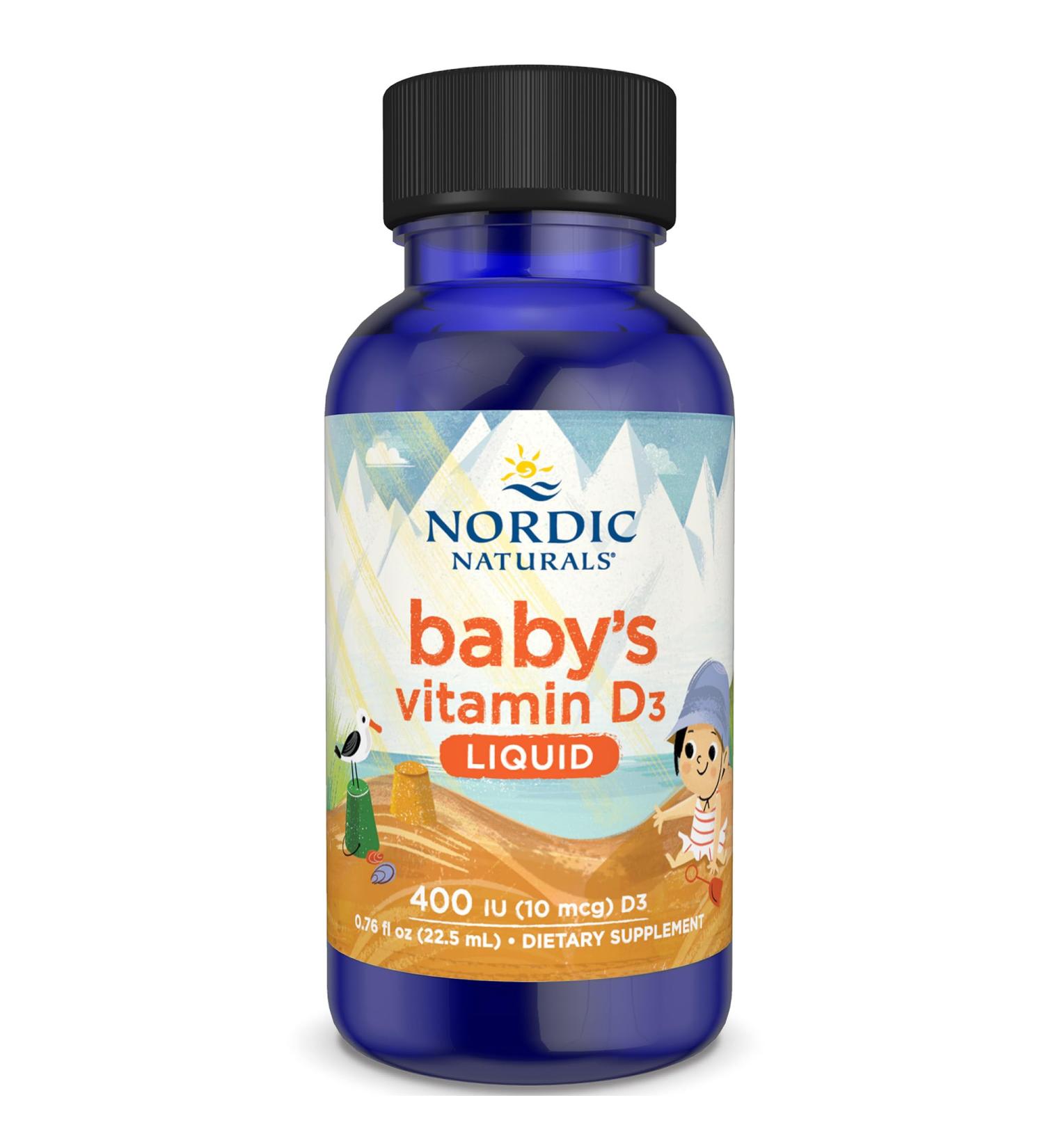Nordic Naturals Baby's Vitamin D3 400IU Lanolin Cholecalciferol Vitamin D Drops 20 ml Gluten Free Soy Free Non-GMO - Buy Online on GoSupps.com