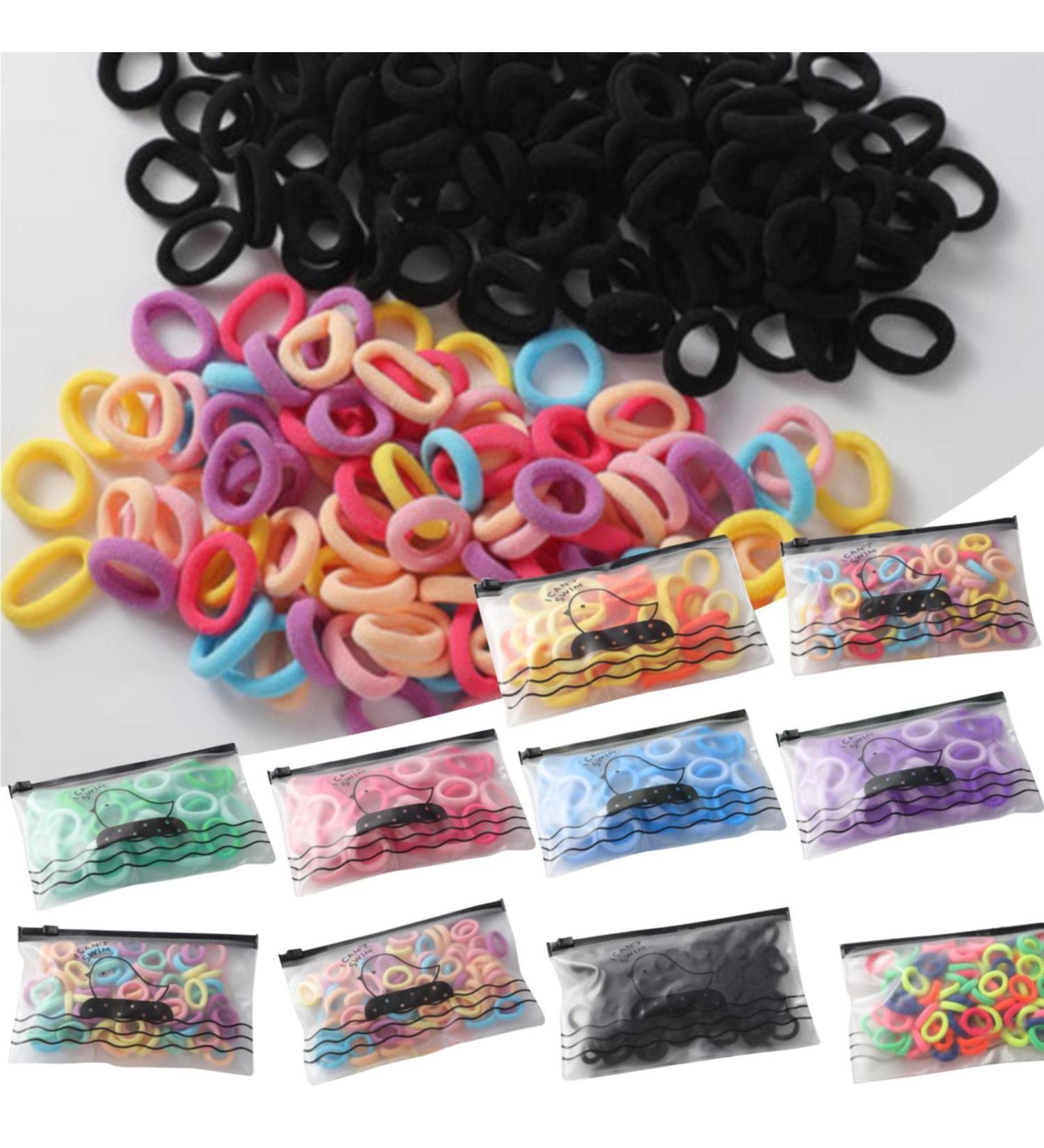 100PCS Colorful Baby Hair Ties - Seamless Soft Scrunchies for Thick Hair - No Damage Ponytail Holders - Fashionable Elastic Bands for Kids and Adults - Buy Online on GoSupps.com