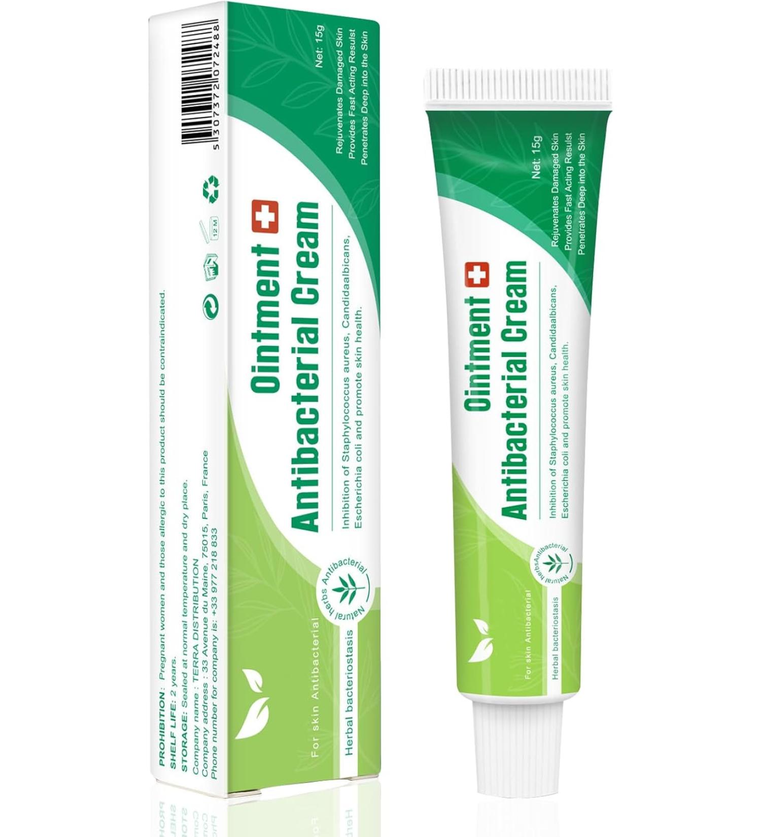JCGJC Antibacterial , Antibiotic Cream for Skin Infection Soothing Ointment for Sensitive Skin and Disinfection, Antibacterial - 15g - Buy Online on GoSupps.com