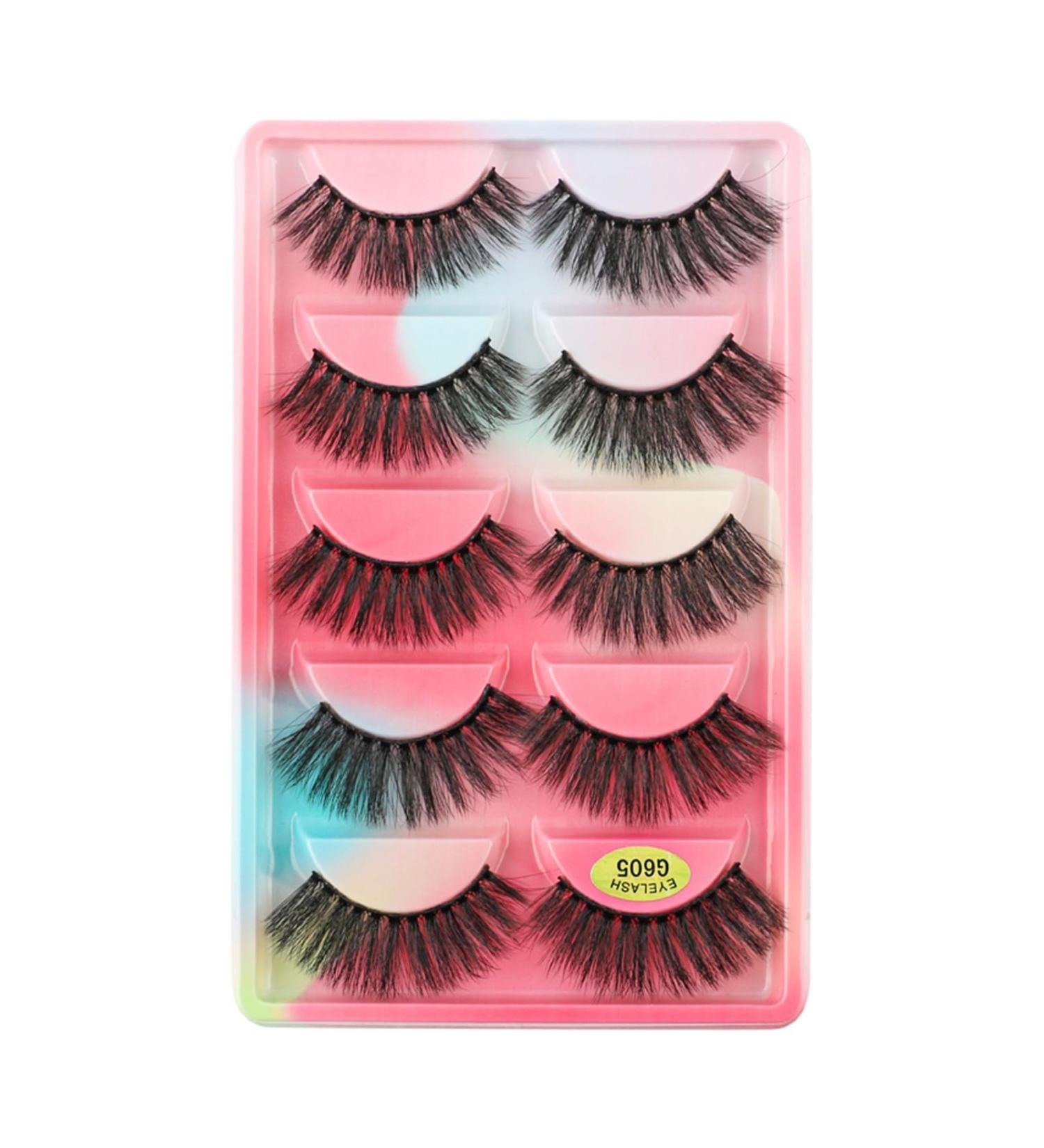 UAMOU Lashes 10/20/50/100 Boxes Mink Eyelashes 5 Pairs Natural False Eyelashes Thick Fluffy Faux Cils Lashes In Bulk G6 Cheerfully (Color : G605CS Size : 20 boxes) - Buy Online on GoSupps.com
