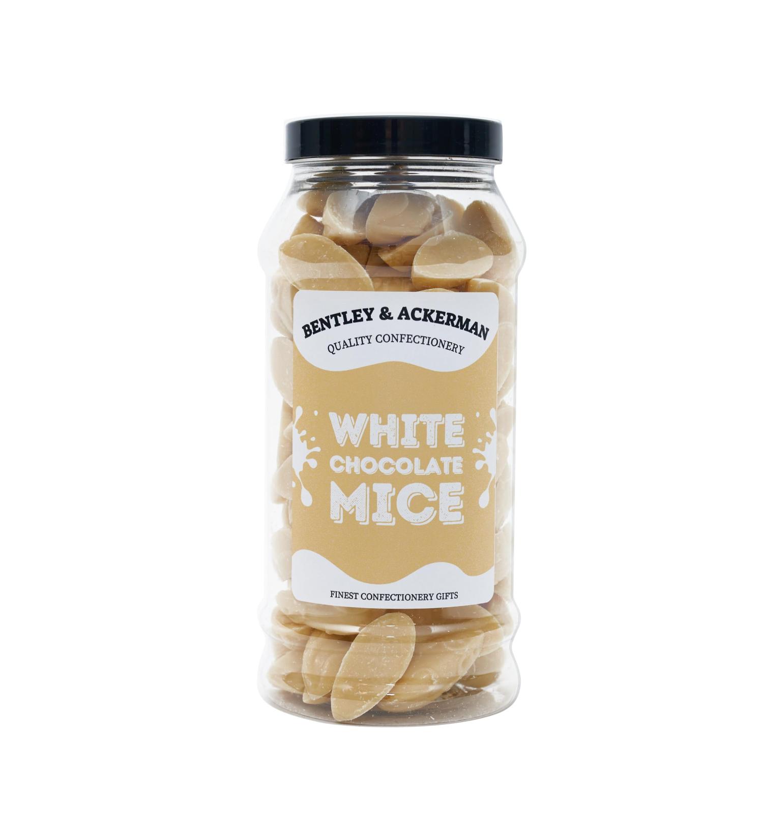 White Chocolate Mice (605g) Original Creamy White Chocolate Mice in a Jar By Bentley & Ackerman's Sweet Shop. Delightful Creation. - Buy Online on GoSupps.com