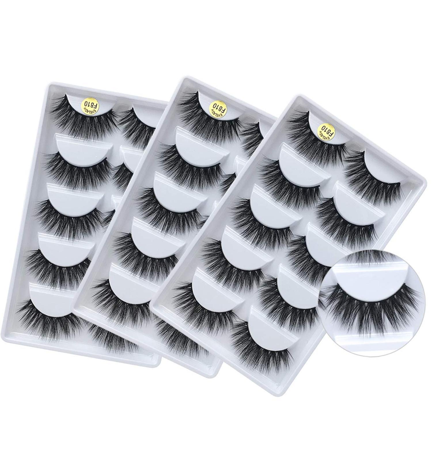 3D Mink Lashes Wholesale - Handmade Reusable Luxurious Wispy False Eyelashes - 15 Pairs/3 Pack - F810 - Buy Online on GoSupps.com