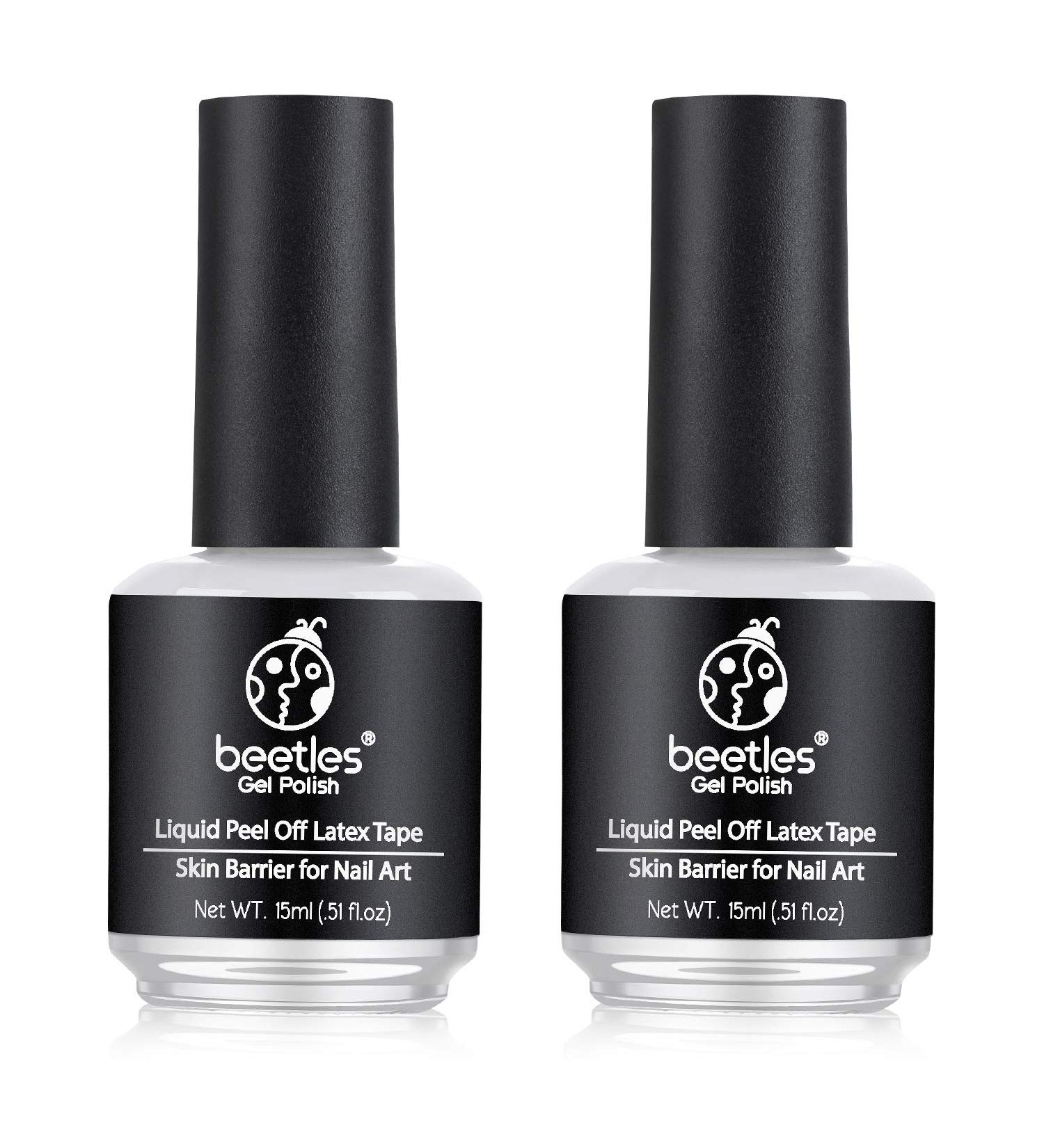 Beetles Latex Liquid Nail Cuticle Guard & Nail Foil Glue Set - 15ml White Latex Barrier & 2pcs 0.51 Fl Oz Glue - Buy Online on GoSupps.com