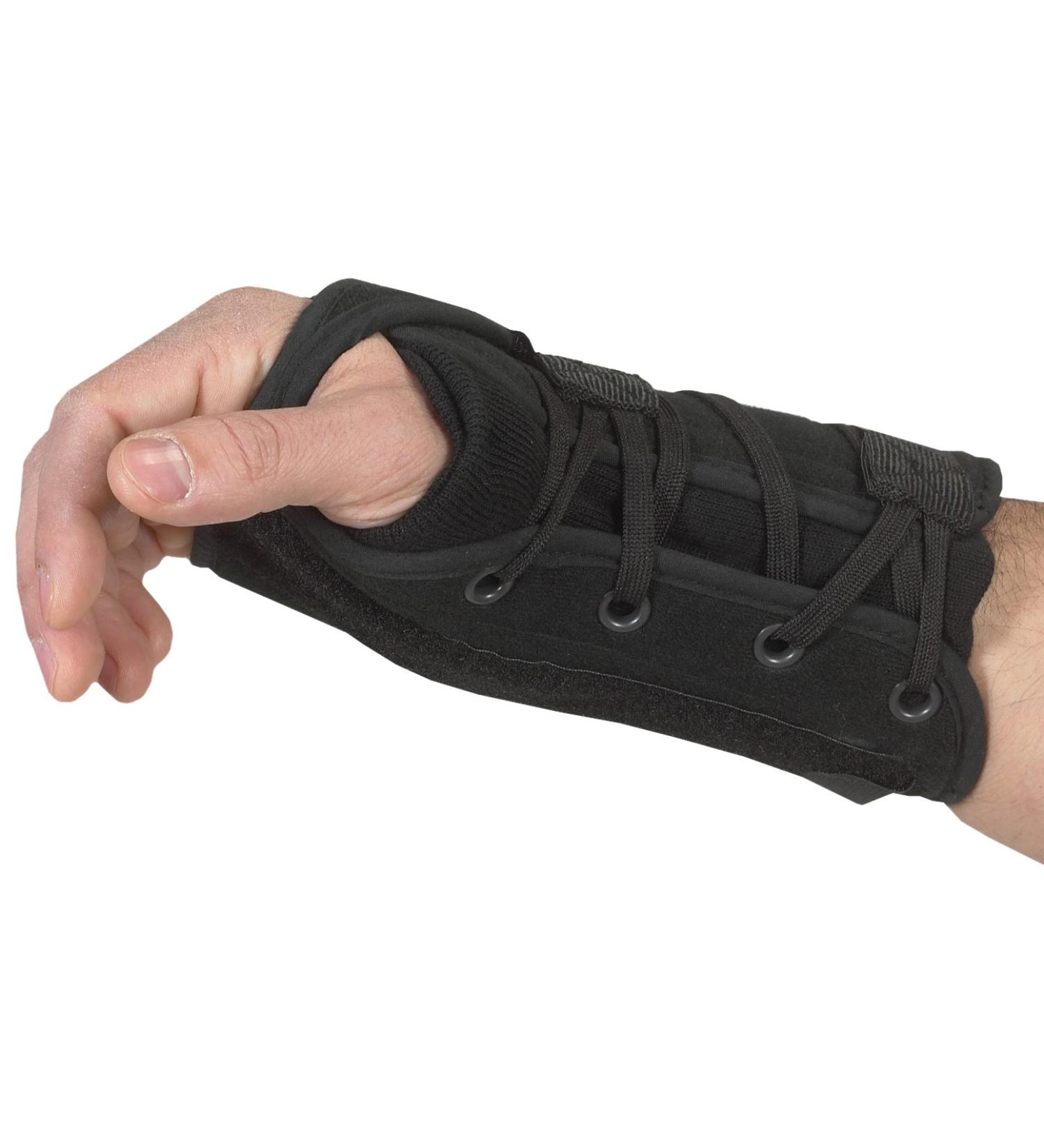 Lace-Up Left Hand Wrist Support Black X-Large