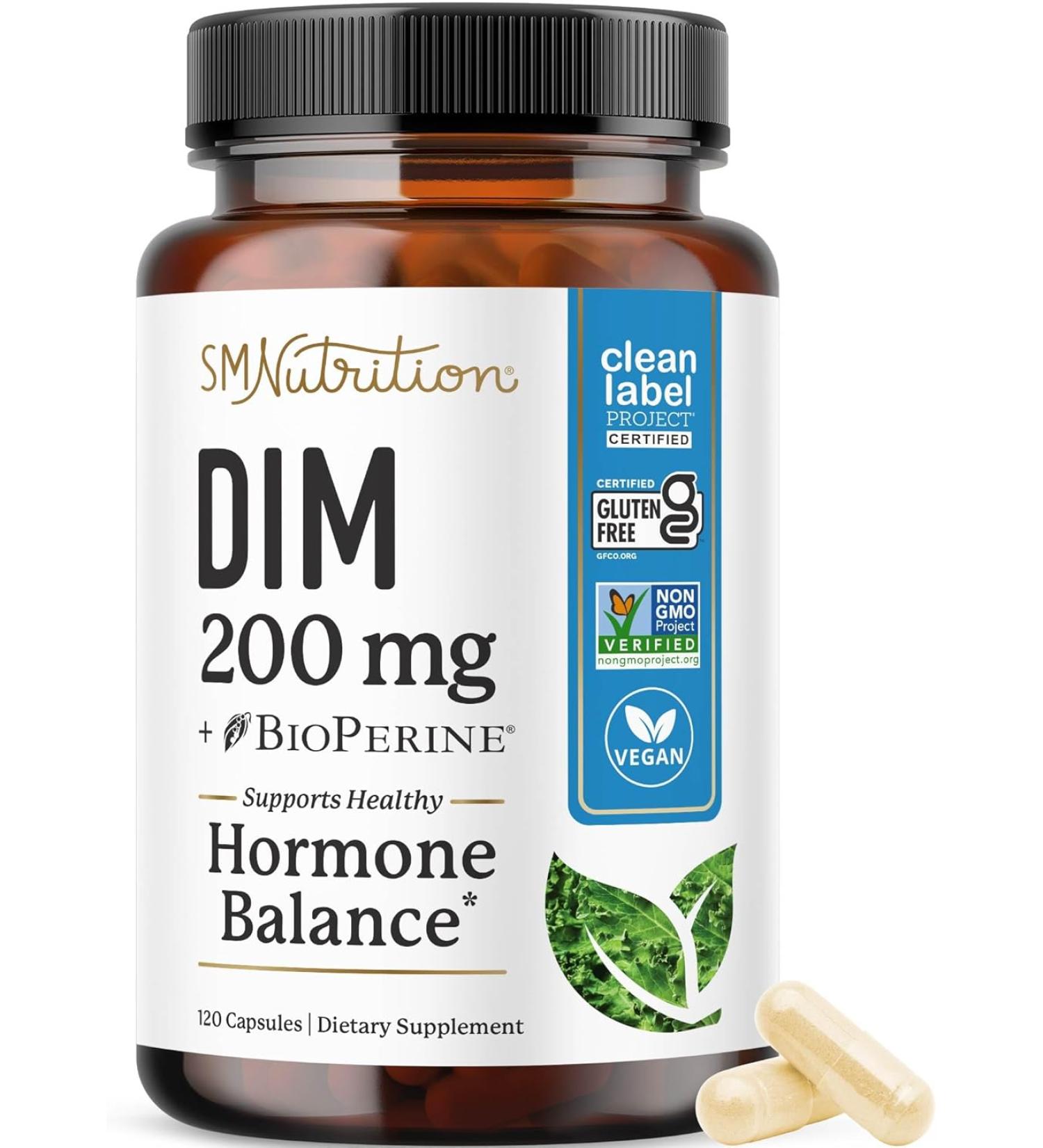 DIM 200mg Supplement for Hormone Balance | Menopause & Acne Support | Non-GMO Vegan | 120 Count - Buy Online on GoSupps.com